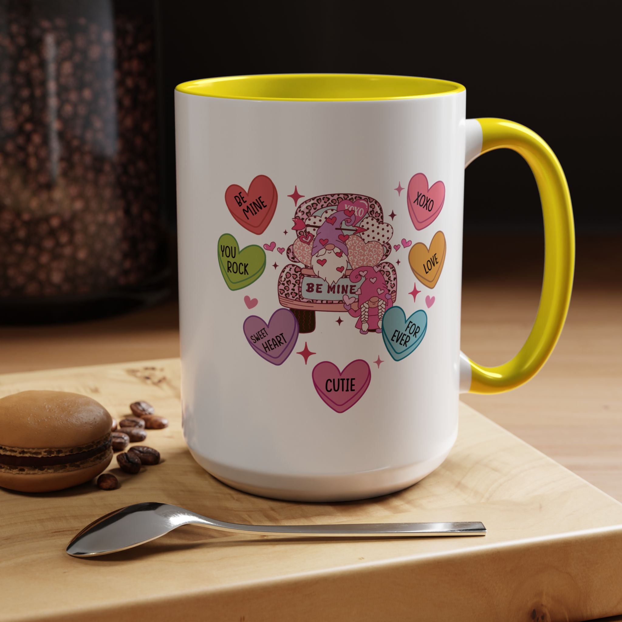 Candy Hearts Coffee Mug, Valentine's Conversation Hearts Mug, Valentines Day Coffee Mug, 15 oz 11 oz Mug, Pink Hearts Coffee Mug, Valentines Kitchen, Gift for Her