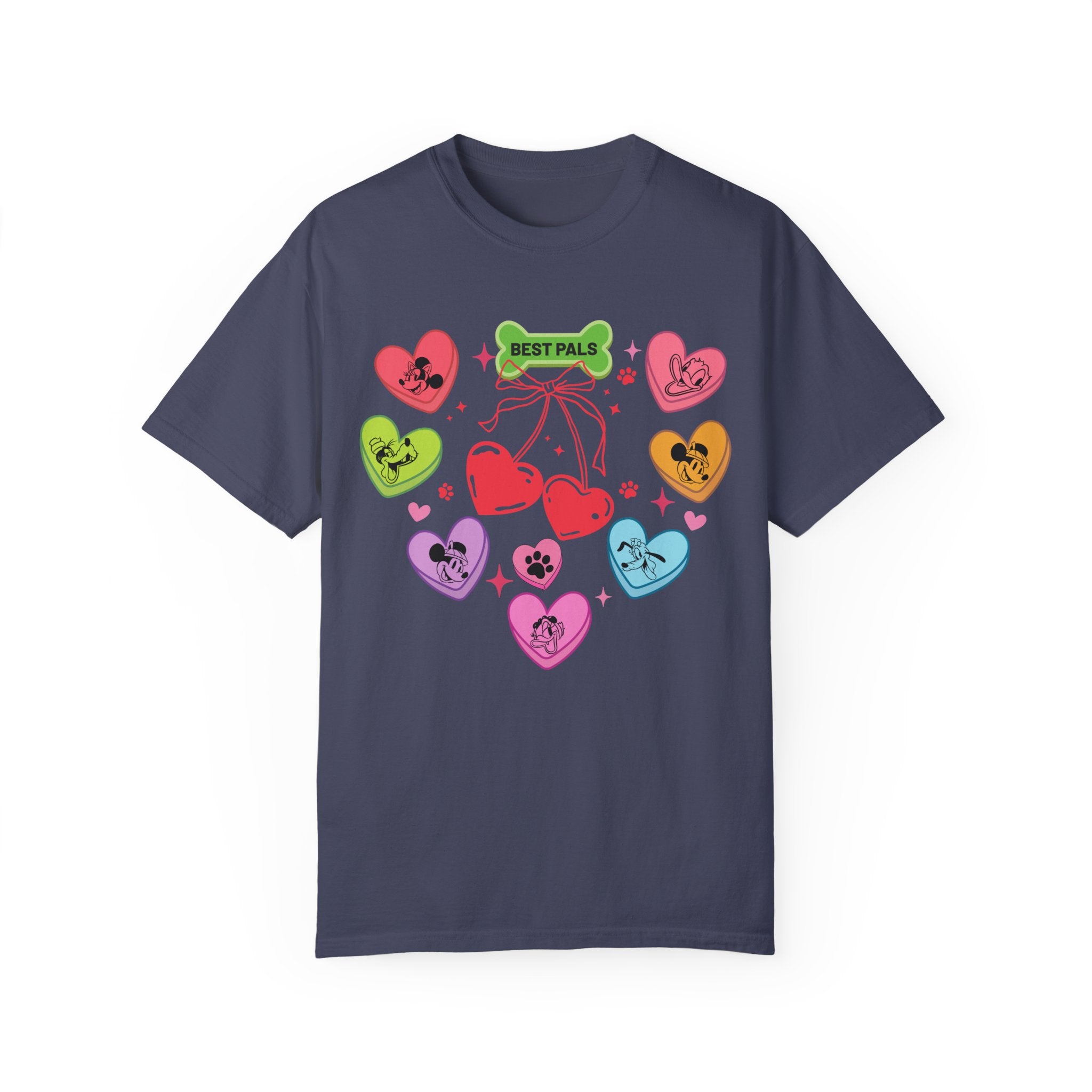 Disney Mickey And Friends Valentine Candy Hearts Shirt, Valentine Disney Characters T-Shirt, Disney Mickey Friends Couple Shirt, Disney Valentine Matching Tee