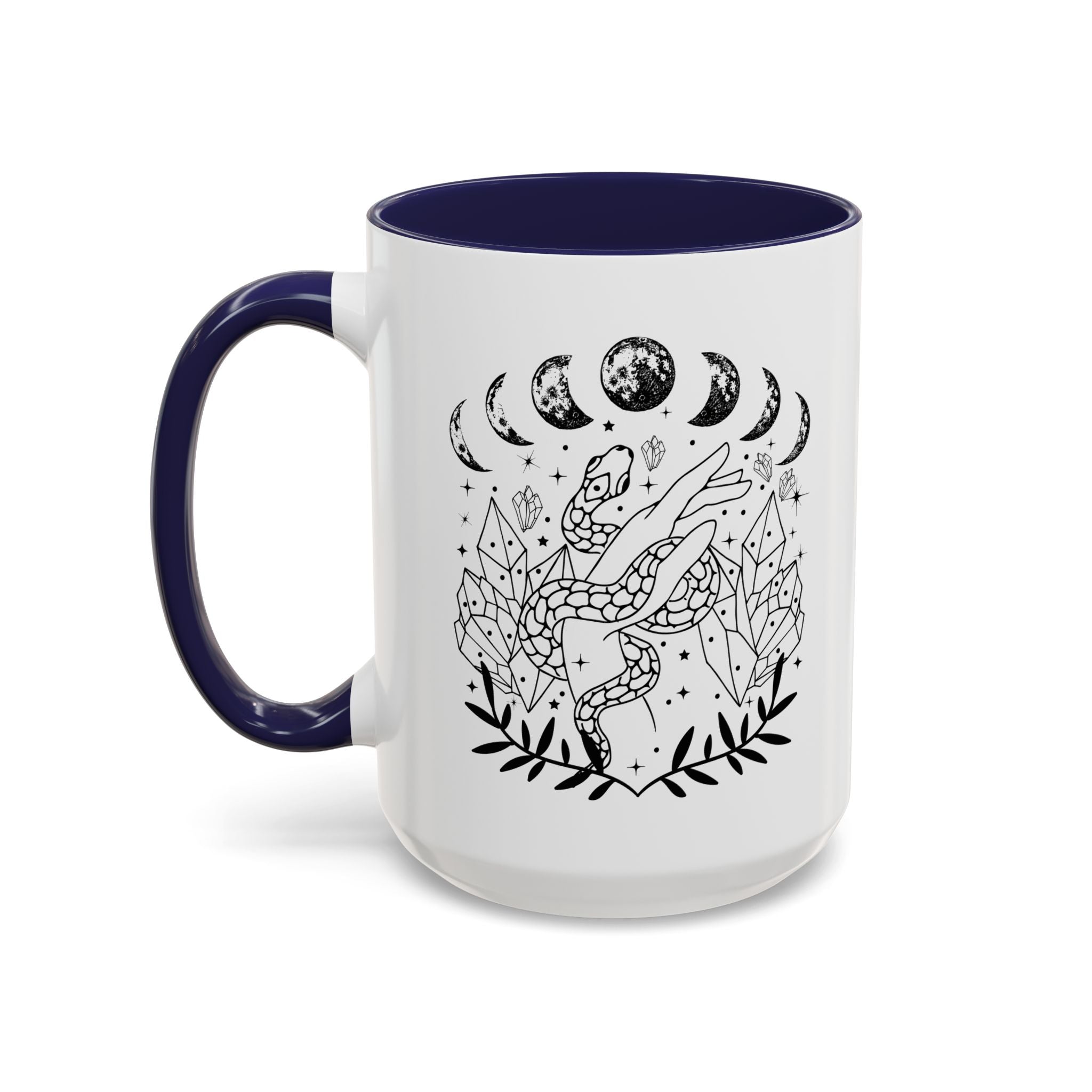 Celestial Snake Coffee Mug, Moon Phase Snake Mug, Coffee Mug, Unique Mystic Coffee Cup