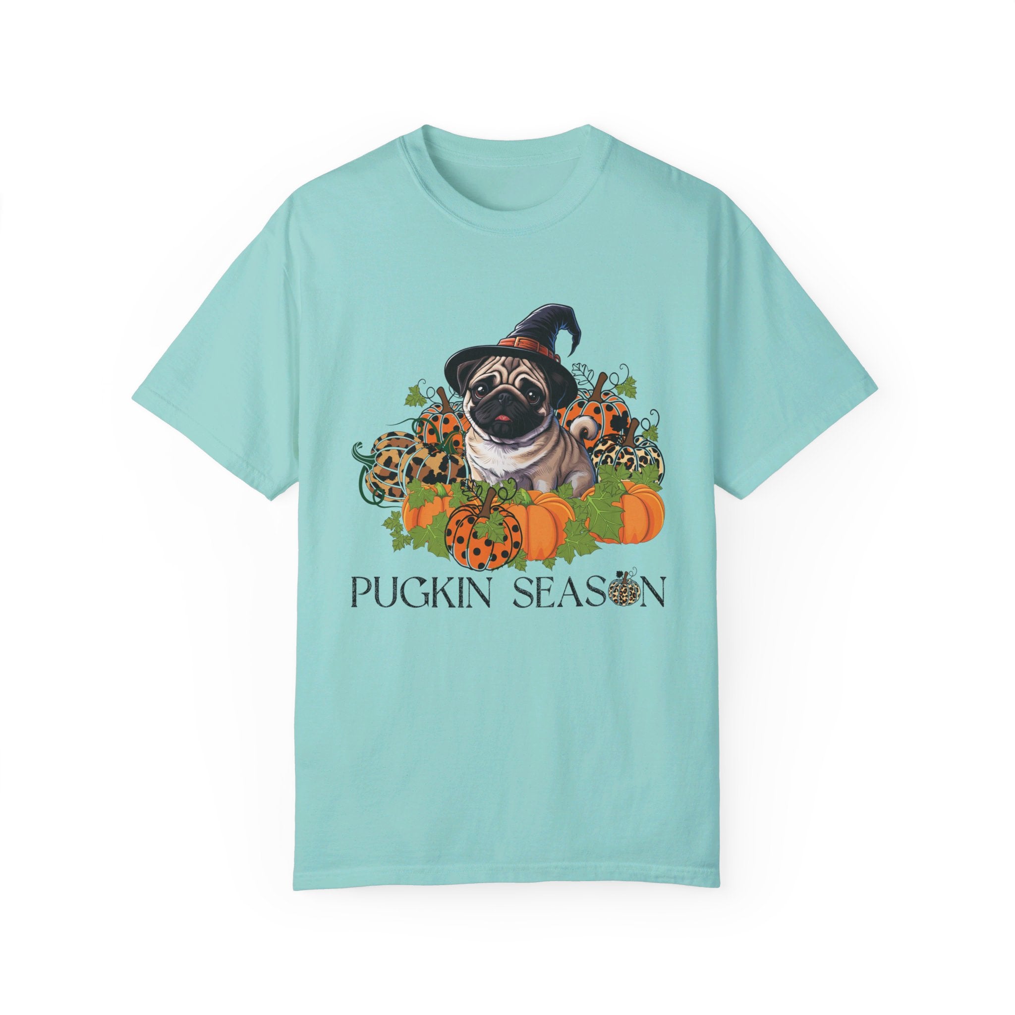 Fall Pug Shirt, Pugkin Season Shirt, Leopard Print Pumpkin T-shirt, Cute Dog Lover Graphic Tee, Halloween Party Gift Tshirt