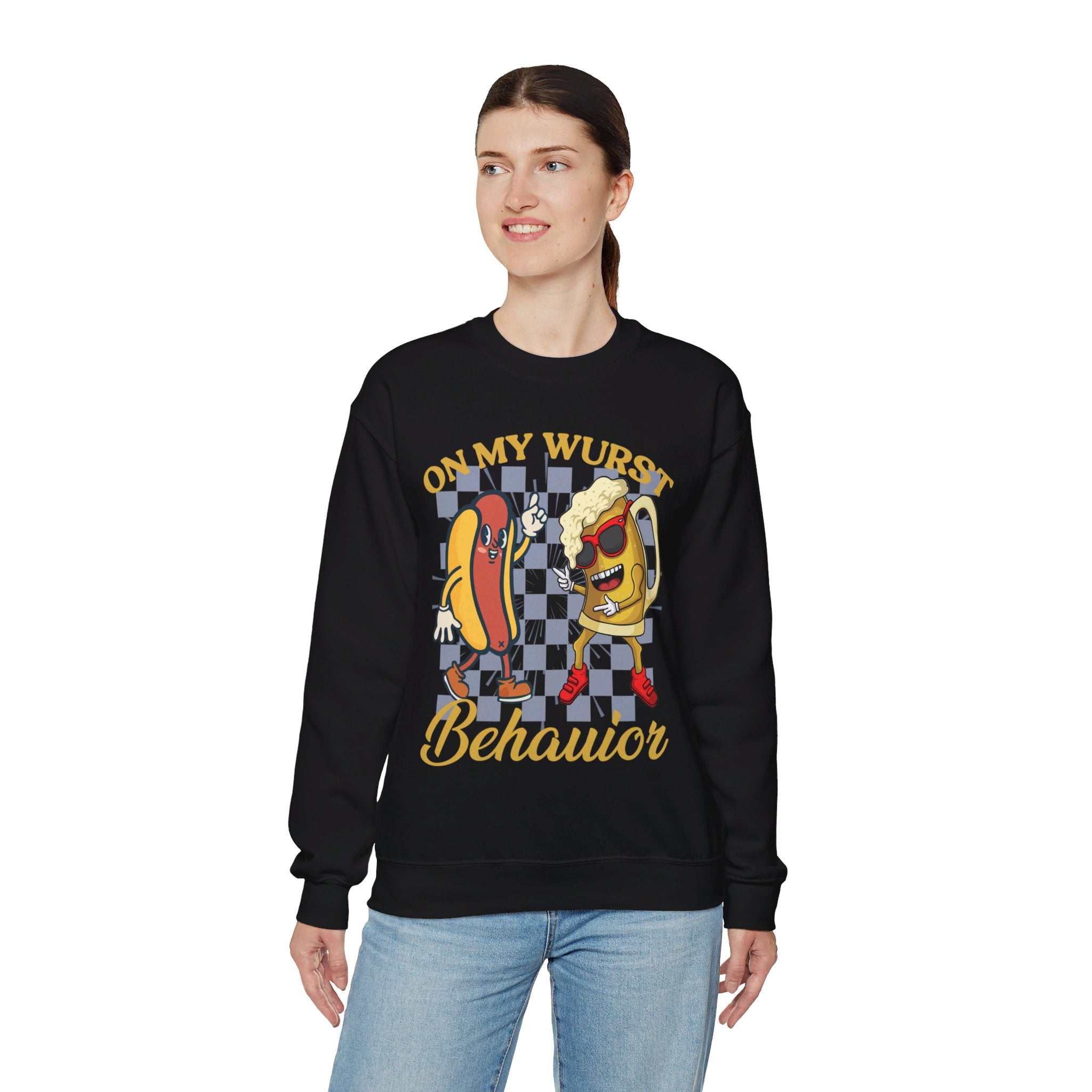 Funny Oktoberfest Sweatshirt, Wurst Behavior Schnitzel Faced Sweater, Group Drinking Shirts, Oktoberfest Shirts
