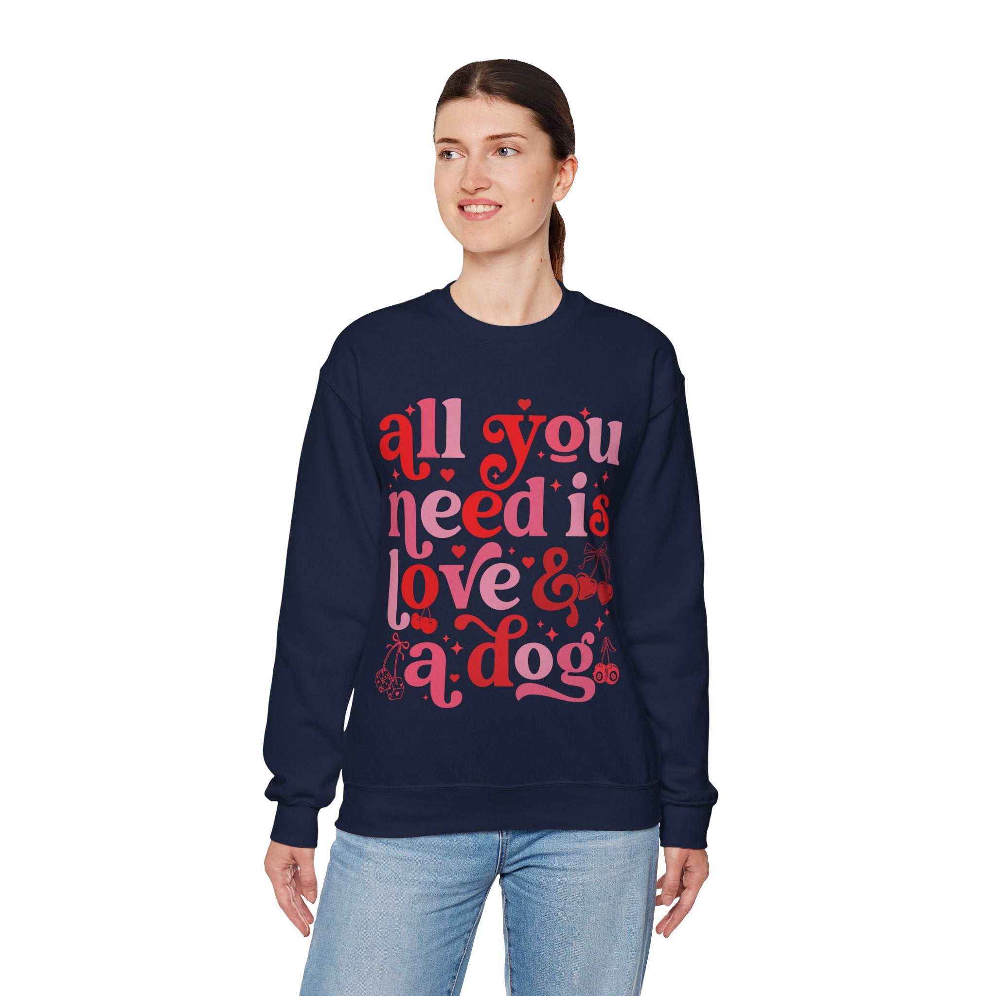 Dog Mom Sweatshirt Valentines, All You Need Is Love Sweatshirt, Womens Dog Lover Shirt, Dog Mama Sweatshirt, All You Need Is Love and a Dog