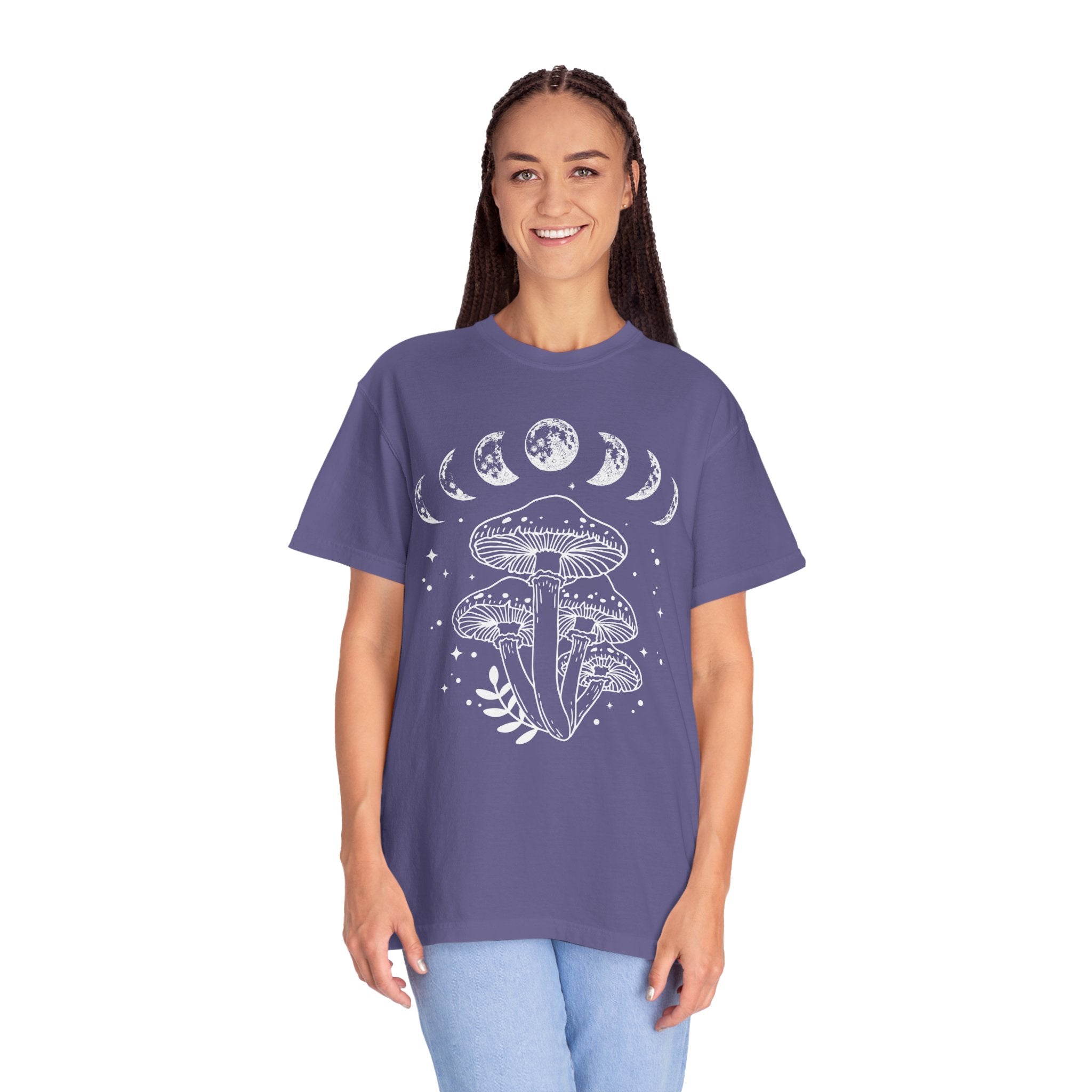 Mushroom Shirt, Moon Phases And Mushrooms T-shirt ,Magical Celestial Fungi Shirt, Goblincore Aesthetic, Cottagecore Mushroom