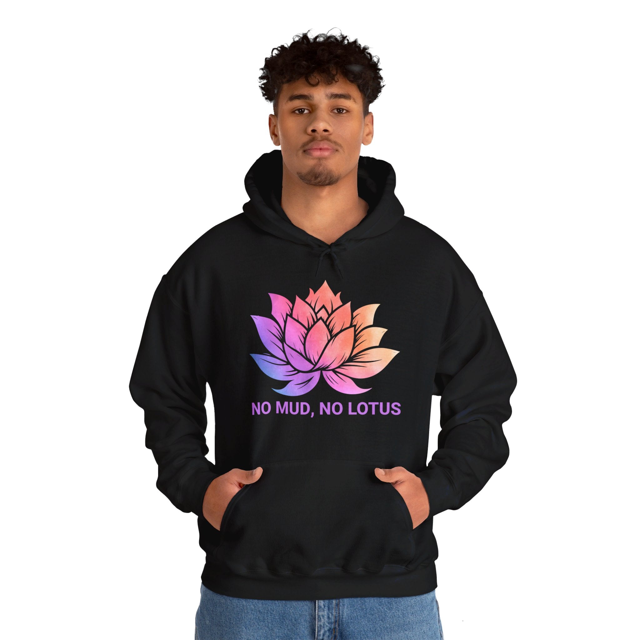 Lotus Flower Hoodie, Zen Meditation Gift, No Mud No Lotus, Yoga Clothes for Women, Meditation Shirt, Spiritual Tshirt, Yoga Shirt, Namaste Yall