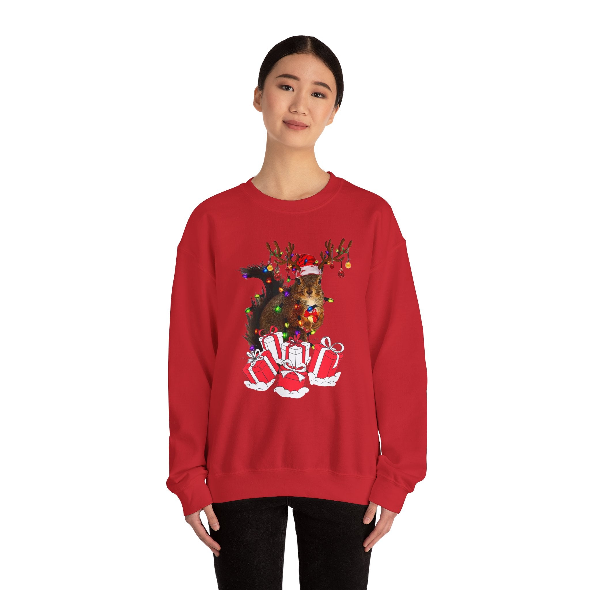 Christmas Squirrel Lights Sweatshirt, Christmas Sweatshirt, Funny Christmas Sweat, Christmas Gift Sweater, Holiday Crewneck