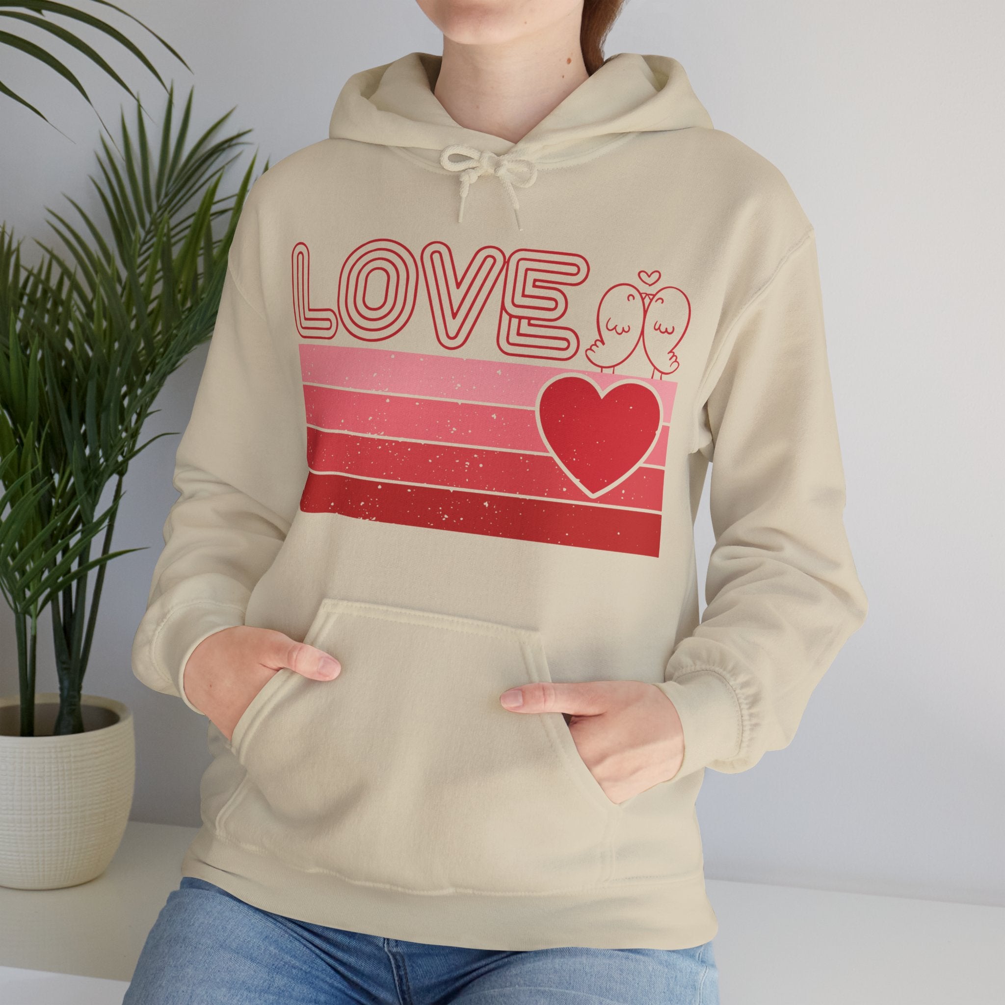 Retro Love Valentines Day Hoodie, Valentines Day Shirts For Woman, Heart Hooded Sweatshirt, Cute Valentine Shirt, Valentines Day Gift, Valentines Gift