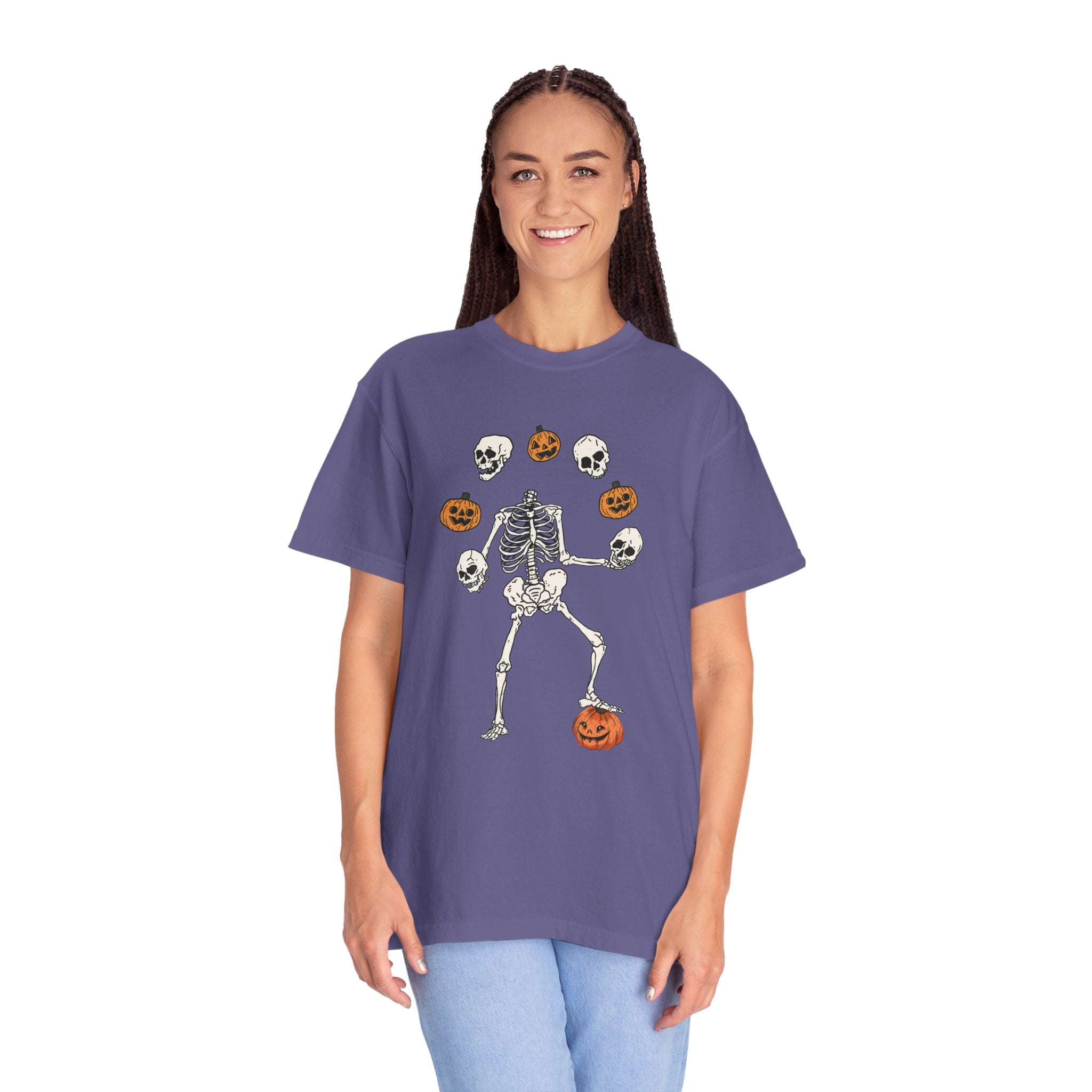 Dancing Skeleton Pumpkin Shirt, Retro Halloween Shirt, Womens Halloween Shirt, Cute Fall Shirt, Spooky Season, Pumpkin Face