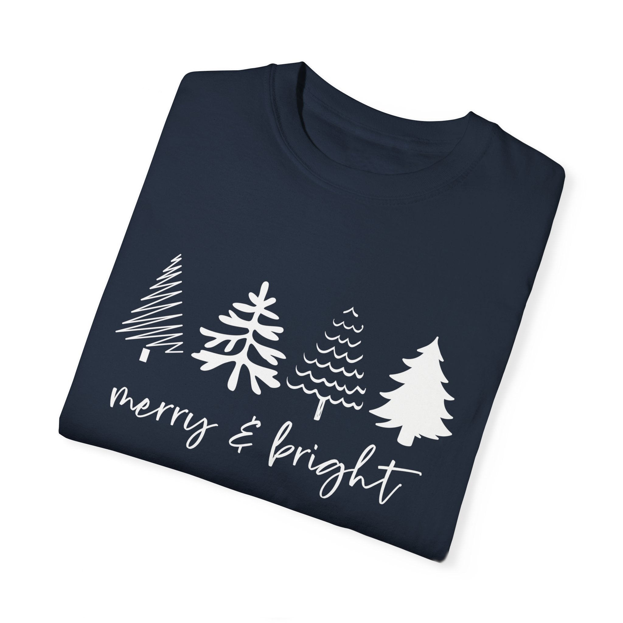 Merry Christmas Tree Shirt, Merry & Bright Christmas Tree Shirt, Womens Christmas Shirt, Cute Christmas Shirt, Holiday Shirt, Pine Tree Shirt