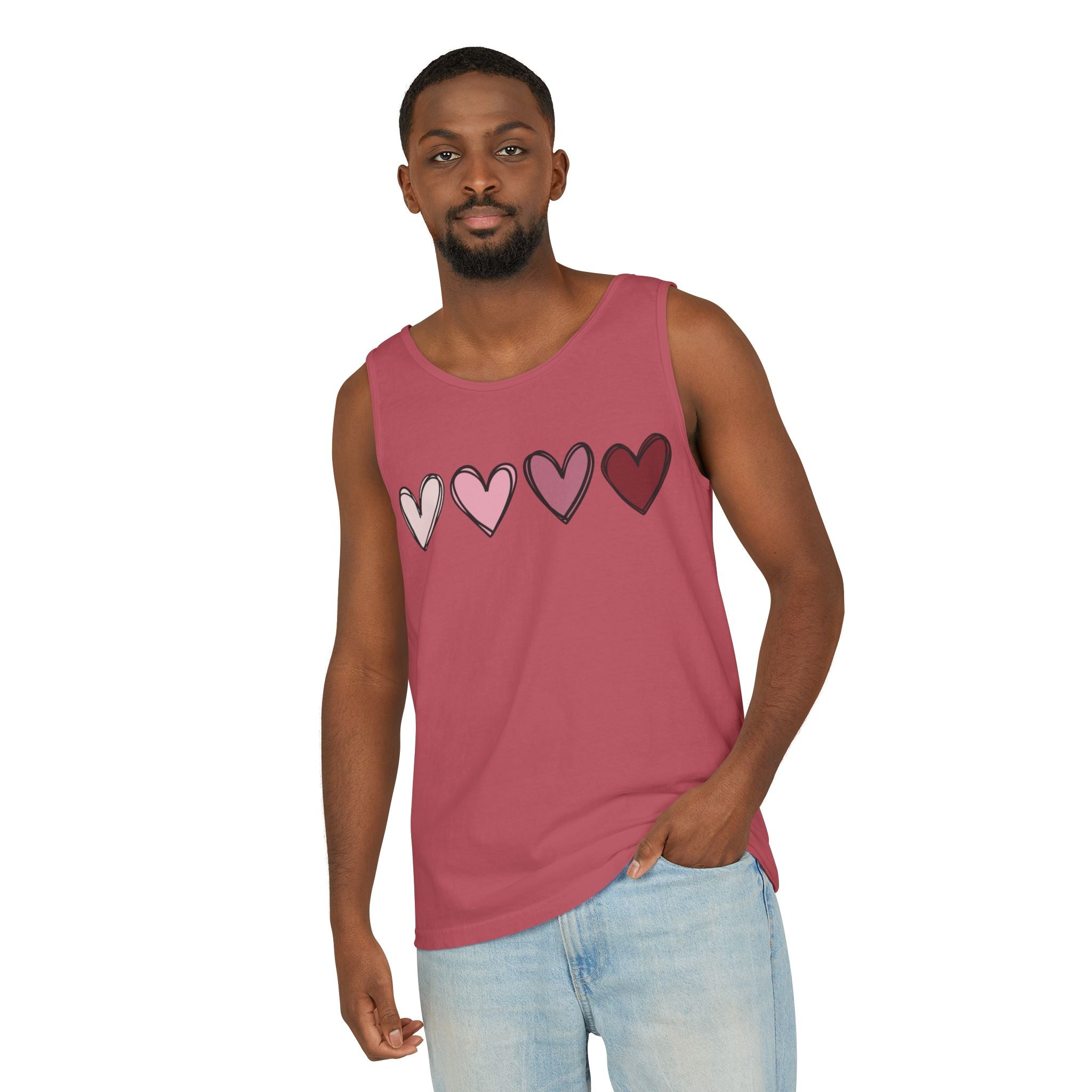 Valentine Double Heart Tank Top, Cute Valentine Shirt, Valentine Tank Top, Vintage Valentine Shirt, Love Heart Tee