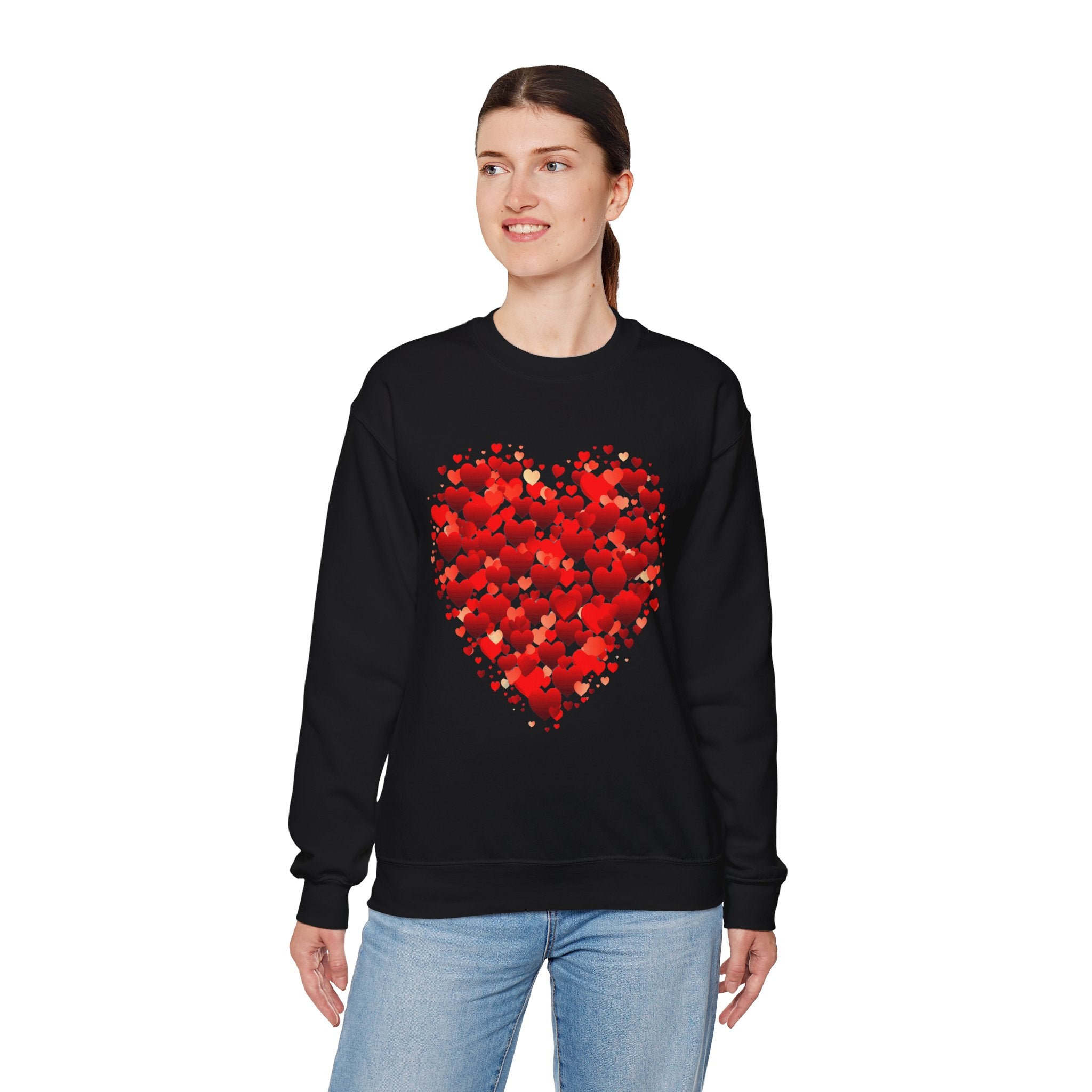 Valentines Day Cute Heart Sweatshirt, Valentines Shirt, Valentines Double Heart Sweatshirt, Red Heart Sweater, Valentines Love Shirt, Love Sweater