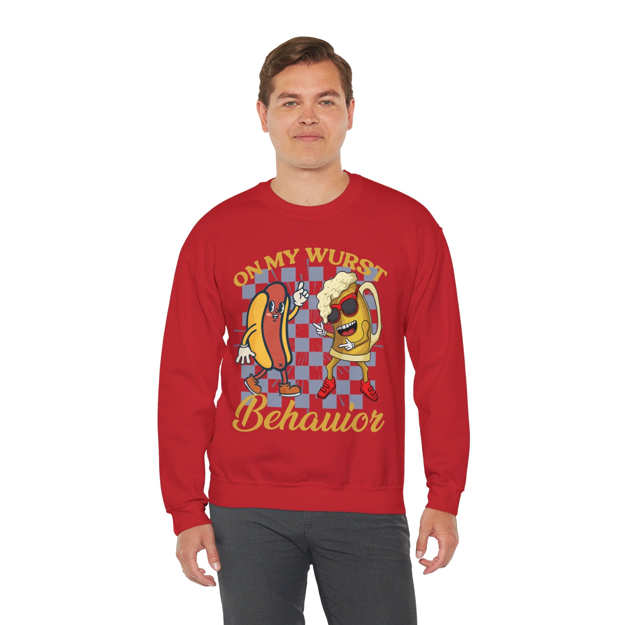 Funny Oktoberfest Sweatshirt, Wurst Behavior Schnitzel Faced Sweater, Group Drinking Shirts, Oktoberfest Shirts