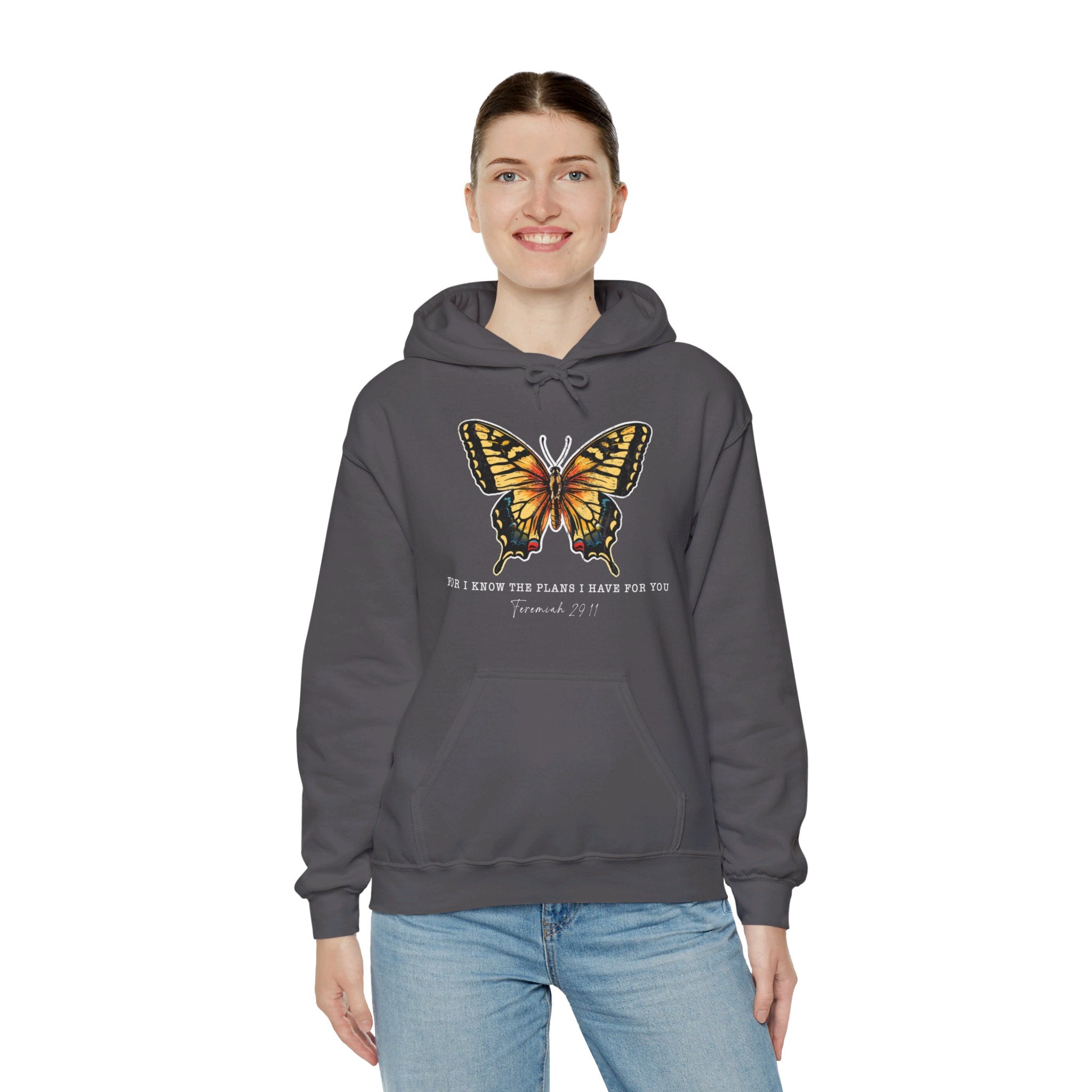 For I Know the Plans I Have For You, Butterfly Bible Verse Hoodie, Jeremiah 29:11, Religious Shirt, Fall Shirt, Butterfly Graphic