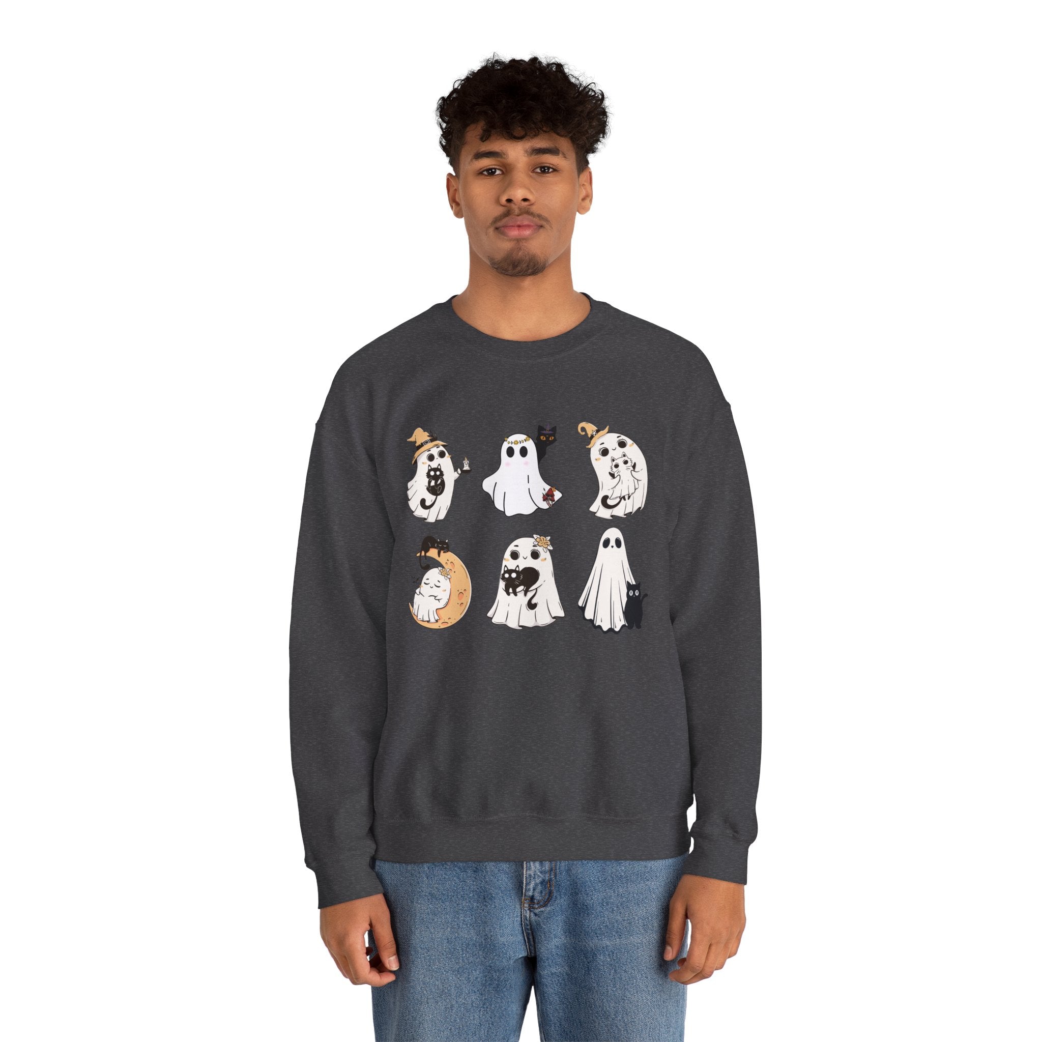 Ghost Cat Sweatshirt, Cat Halloween Shirt, Cat Ghost T-Shirt, Cat Lover Tshirt, Spooky Season Shirt, Halloween Sweater,Trendy Halloween Gift