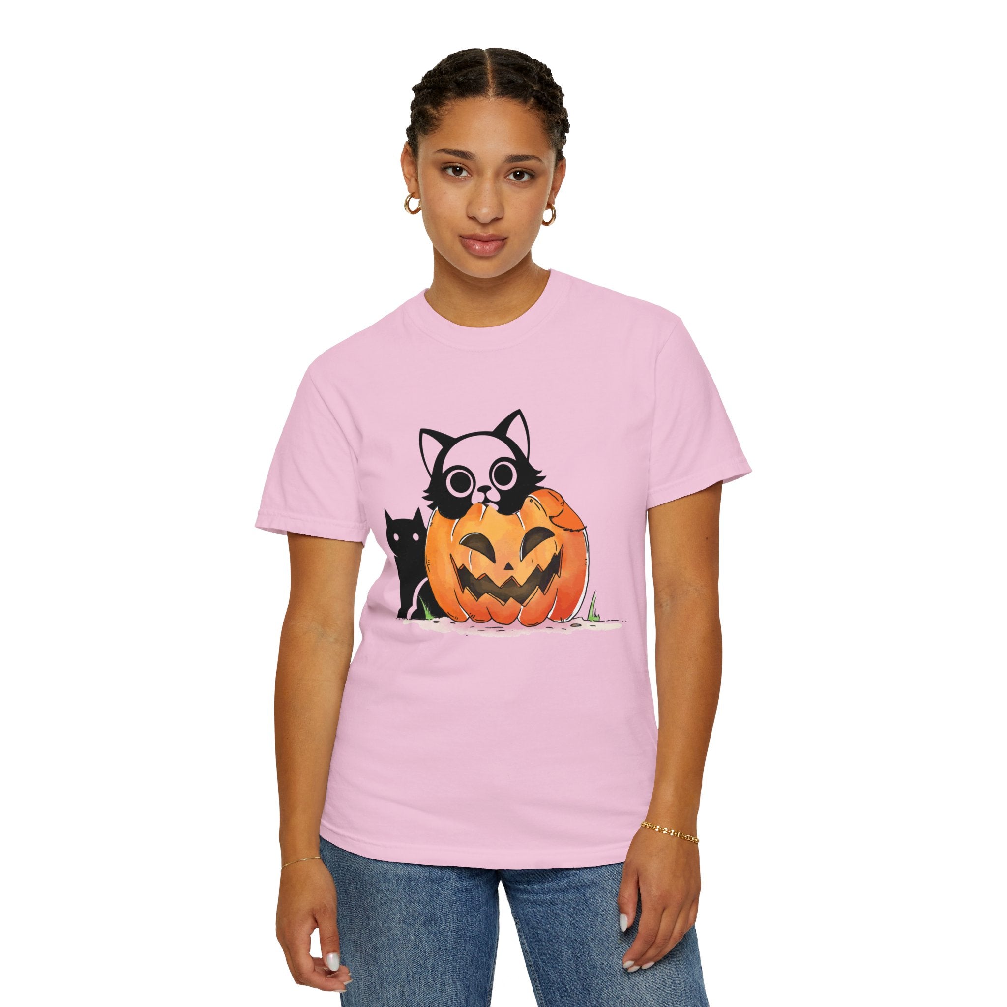 Vintage 90s Cat Halloween Shirt, Retro Halloween Shirt, Spooky Season Tee, Pumpkin Shirt, Halloween Shirt, Vintage Halloween Shirt