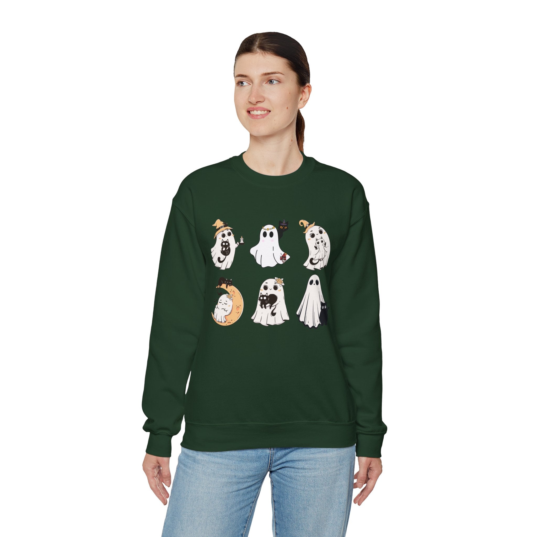 Ghost Cat Sweatshirt, Cat Halloween Shirt, Cat Ghost T-Shirt, Cat Lover Tshirt, Spooky Season Shirt, Halloween Sweater,Trendy Halloween Gift