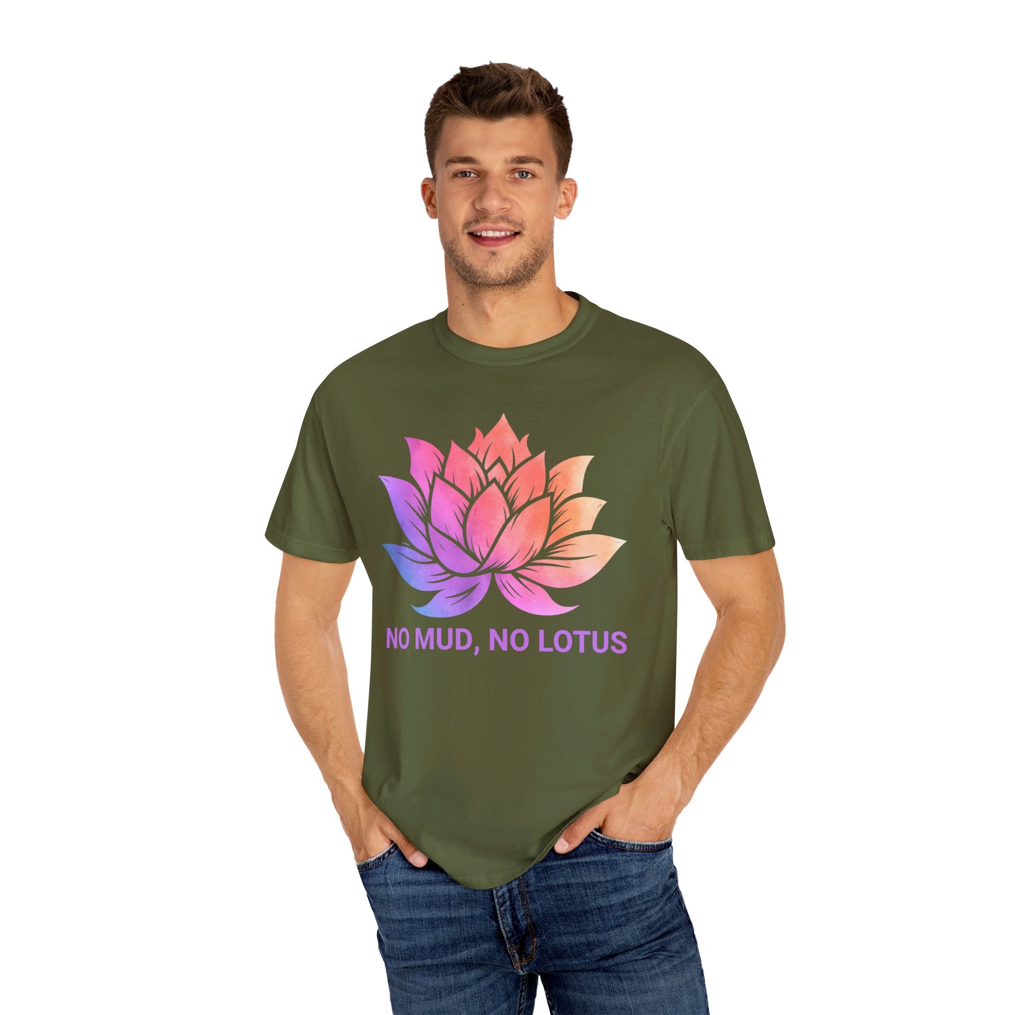 Lotus Flower T-Shirt, Zen Meditation Gift, No Mud No Lotus, Yoga Clothes for Women, Meditation Shirt, Spiritual Tshirt, Yoga Shirt, Namaste Yall