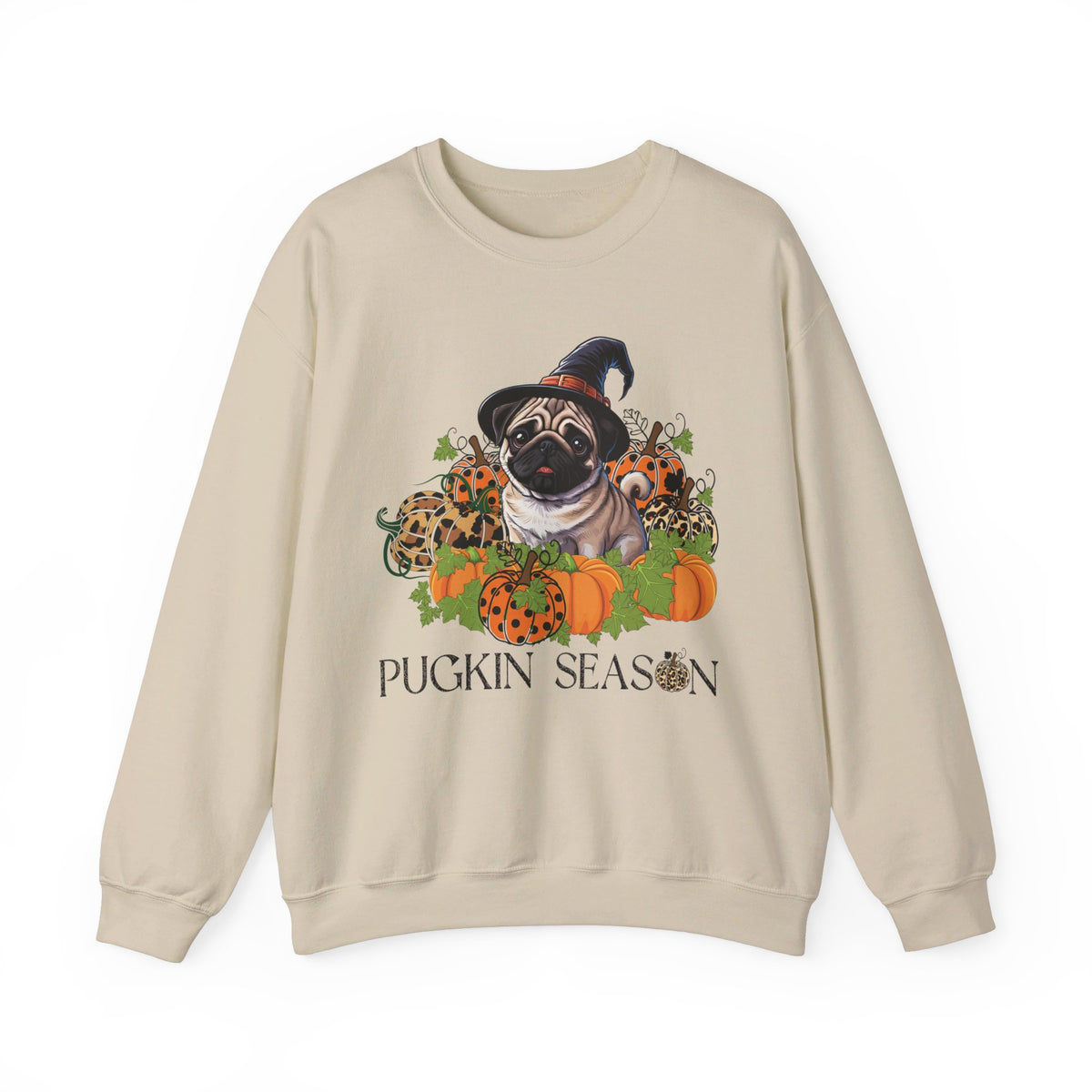 Fall Pug Sweatshirt, Pugkin Season Shirt, Leopard Print Pumpkin T-shirt, Cute Dog Lover Graphic Tee, Halloween Party Gift Tshirt