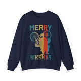 Retro Vintage Christmas Cyclist Sweatshirt, Merry Bikemas Shirt, Christmas Sweatshirt, Holiday shirt, Holiday Gifts