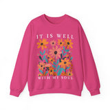 It is Well With My Soul Christian Sweatshirt, Christian Shirts, Vintage Floral Christian Shirt, Christian gifts, Jesus Apparel