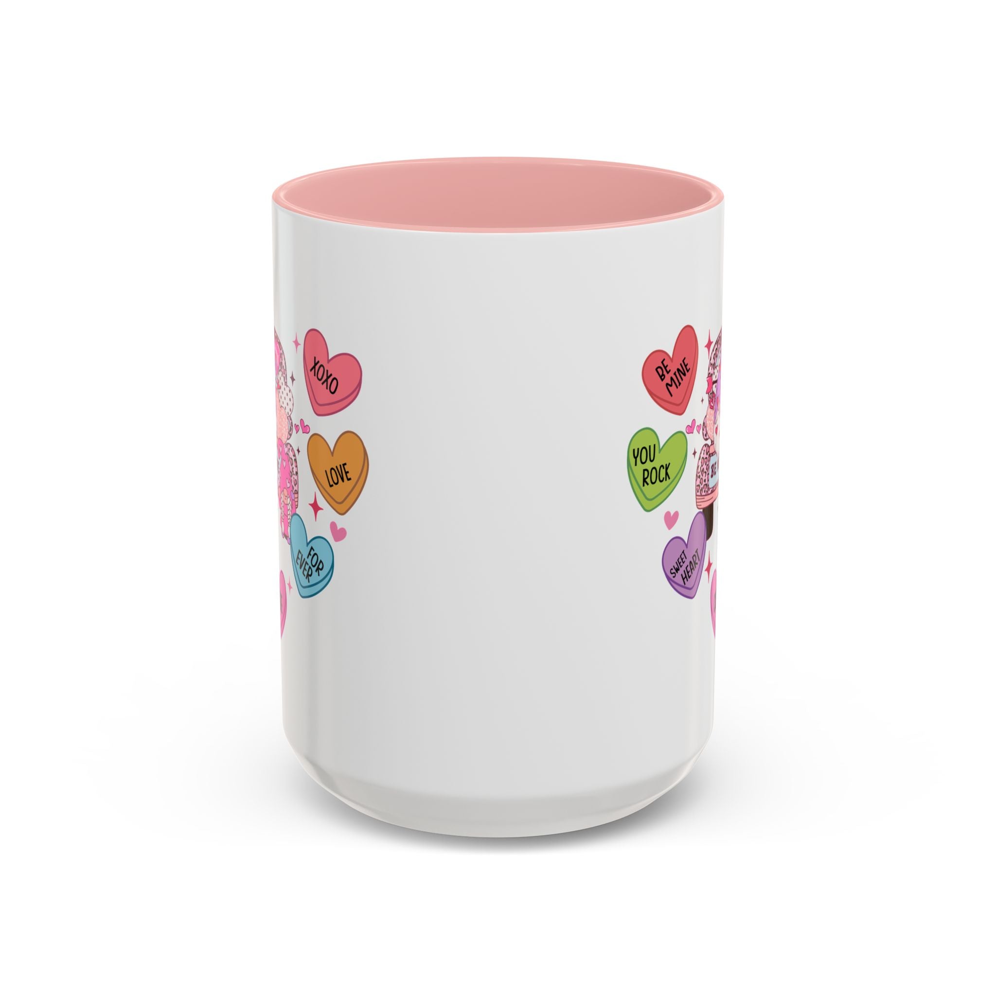 Candy Hearts Coffee Mug, Valentine's Conversation Hearts Mug, Valentines Day Coffee Mug, 15 oz 11 oz Mug, Pink Hearts Coffee Mug, Valentines Kitchen, Gift for Her