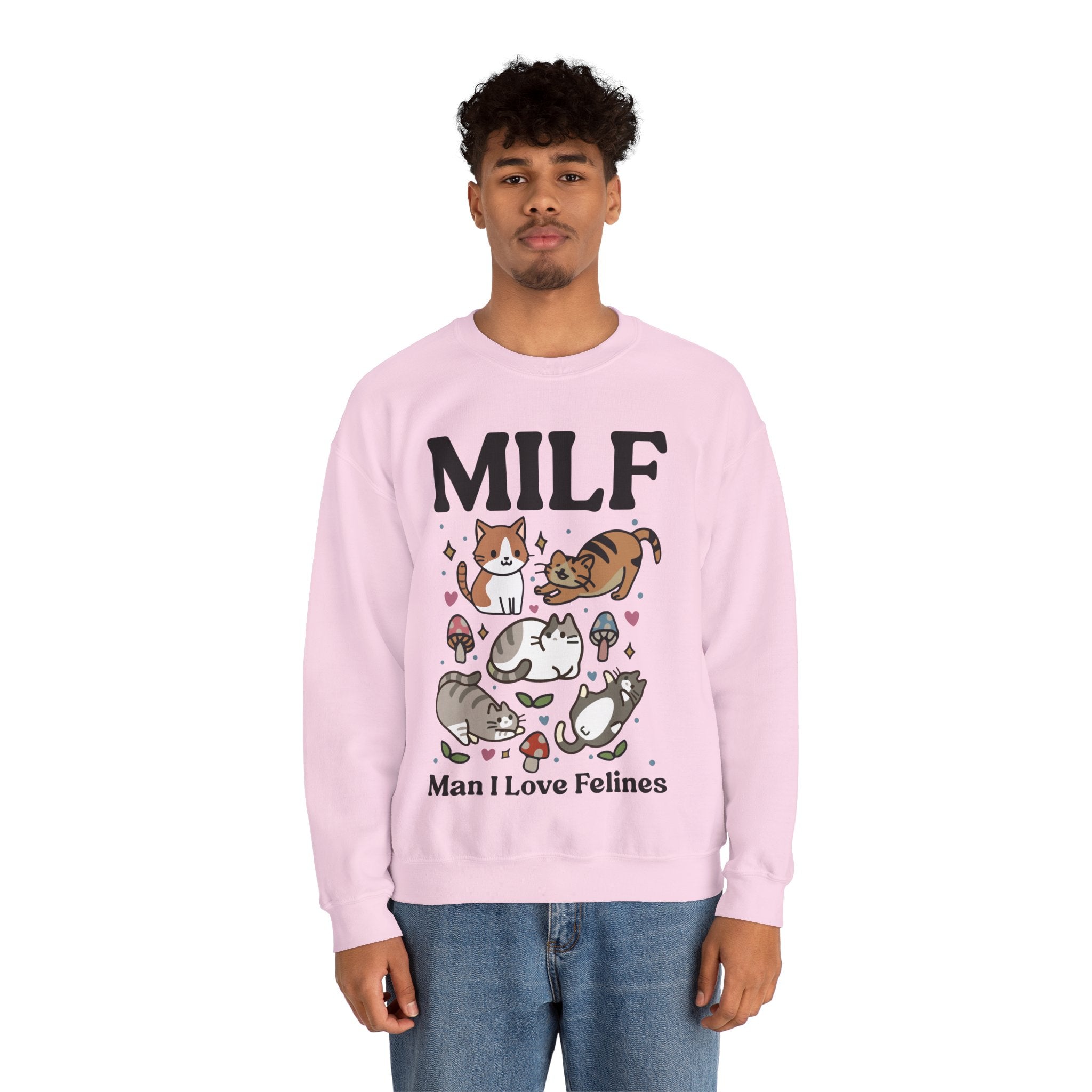 MILF Funny Sweatshirt, Man I Love Felines, Cat Lover Gift, Cat Lover Shirt, Cat Person Gifts, Cat Person Shirt, Mom Shirt Gift, Retro Cat Sweater