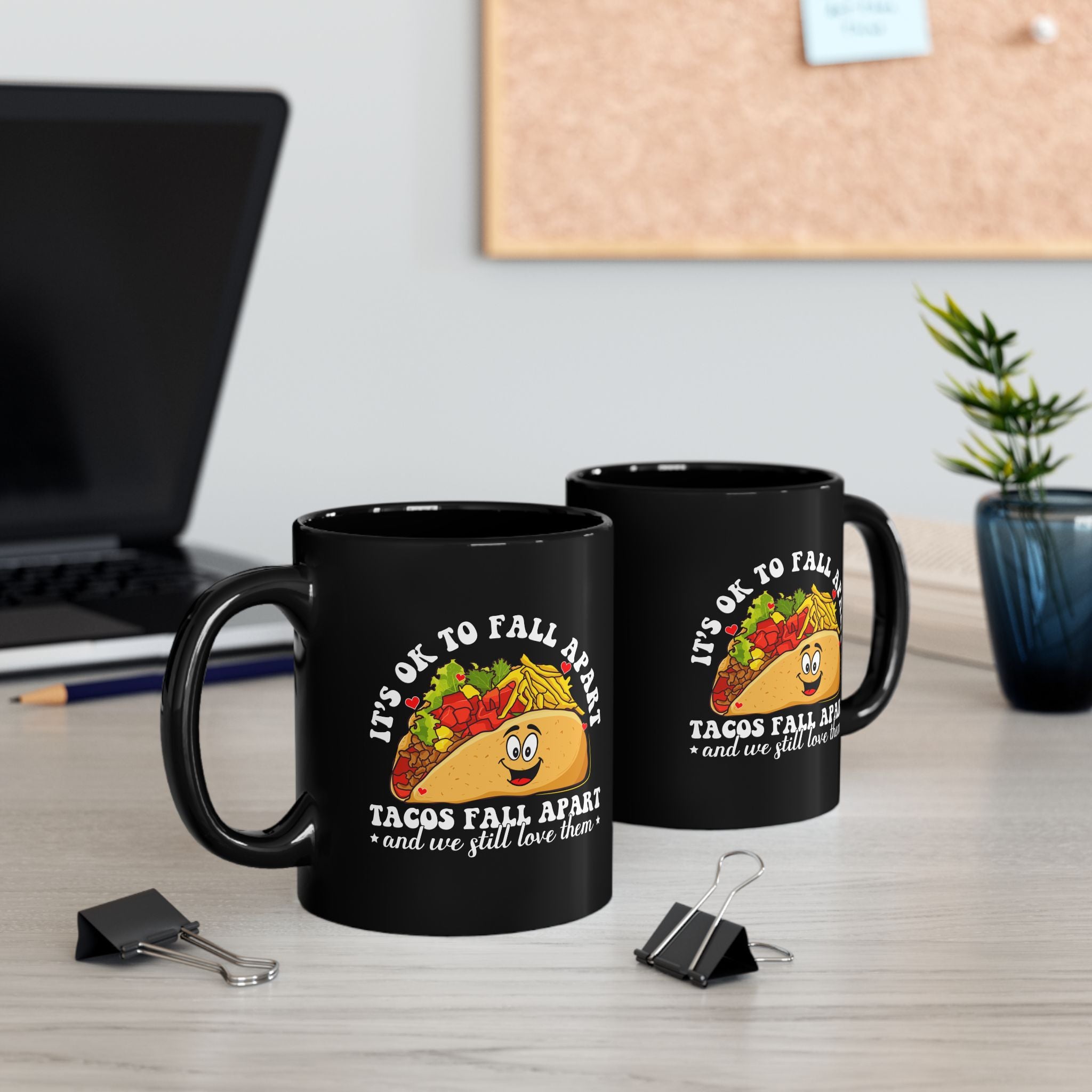 It's ok to fall apart taco Mug, Diversely Human, Mental Health Mug, Awareness Mug, Taco Mug