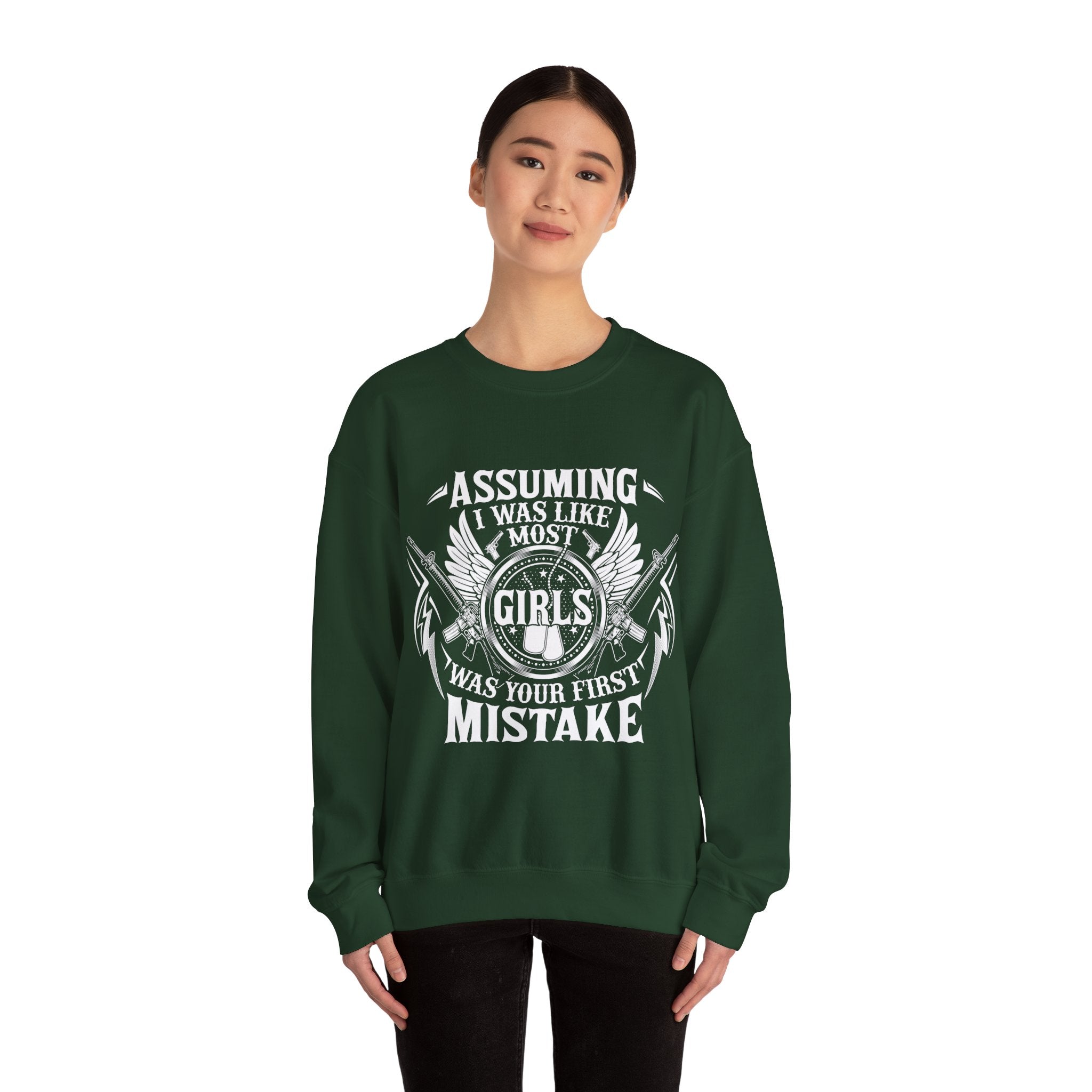 Assuming I Was Like Most Women Was Your First Mistake Sweatshirt, Gun Lover Shirt, Funny Women Shirt, Military Mom Tee, Sarcastic T-Shirt