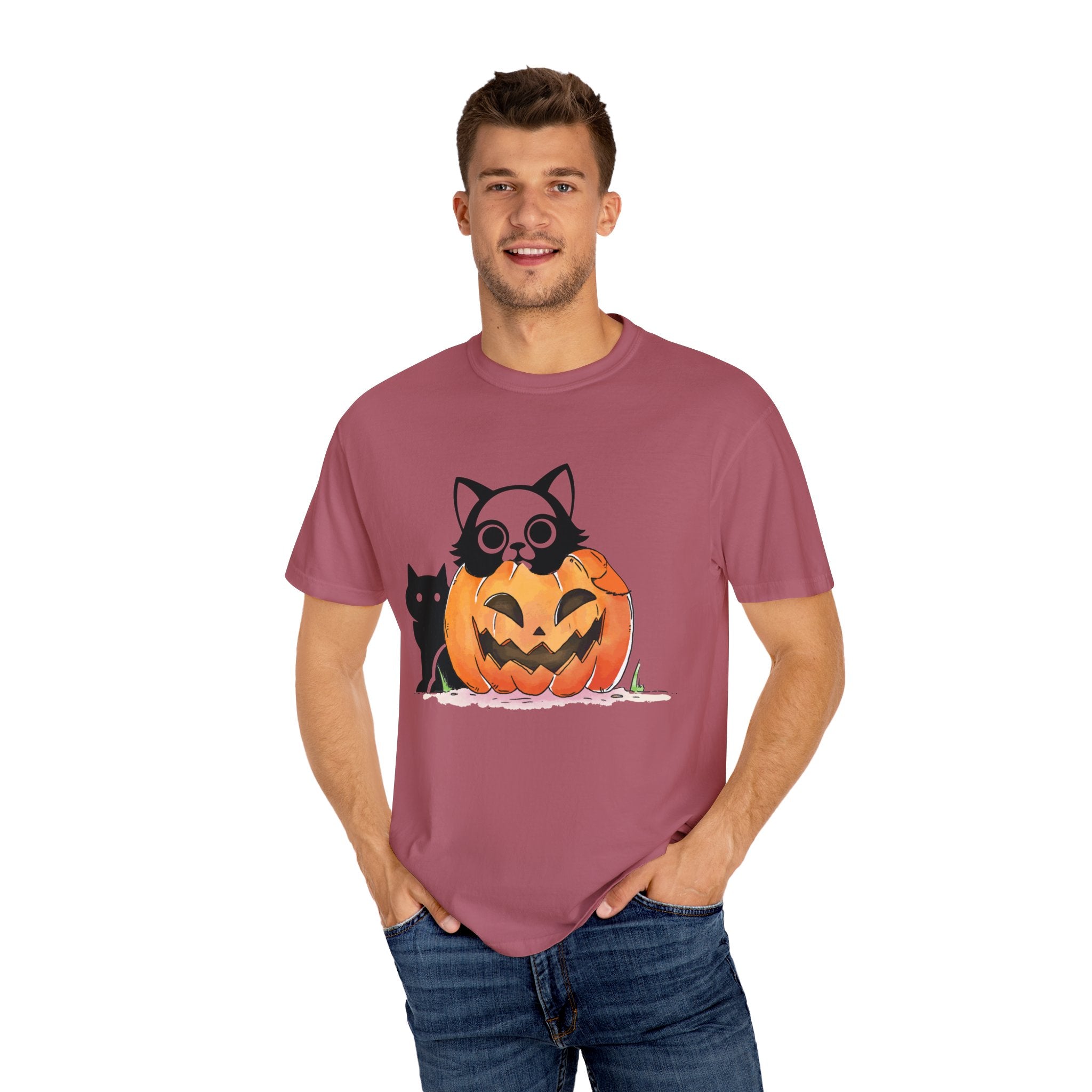 Vintage 90s Cat Halloween Shirt, Retro Halloween Shirt, Spooky Season Tee, Pumpkin Shirt, Halloween Shirt, Vintage Halloween Shirt