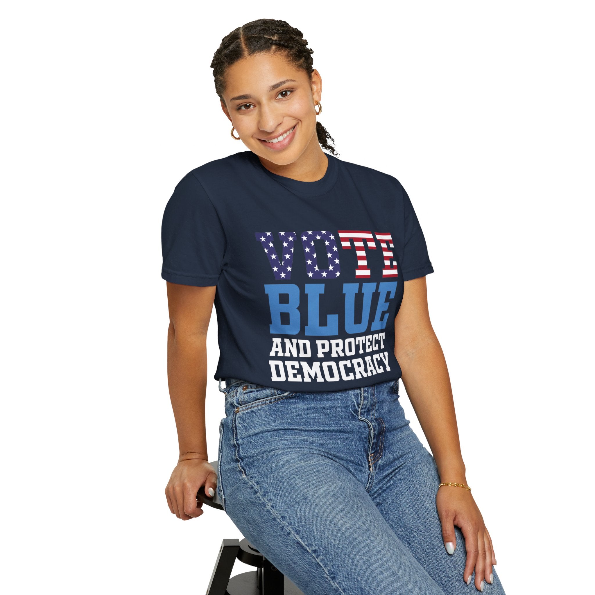 Vote Blue Save Democracy Premium T-Shirt, Democrat Shirt, Anti Trump Anti Fascist Shirt