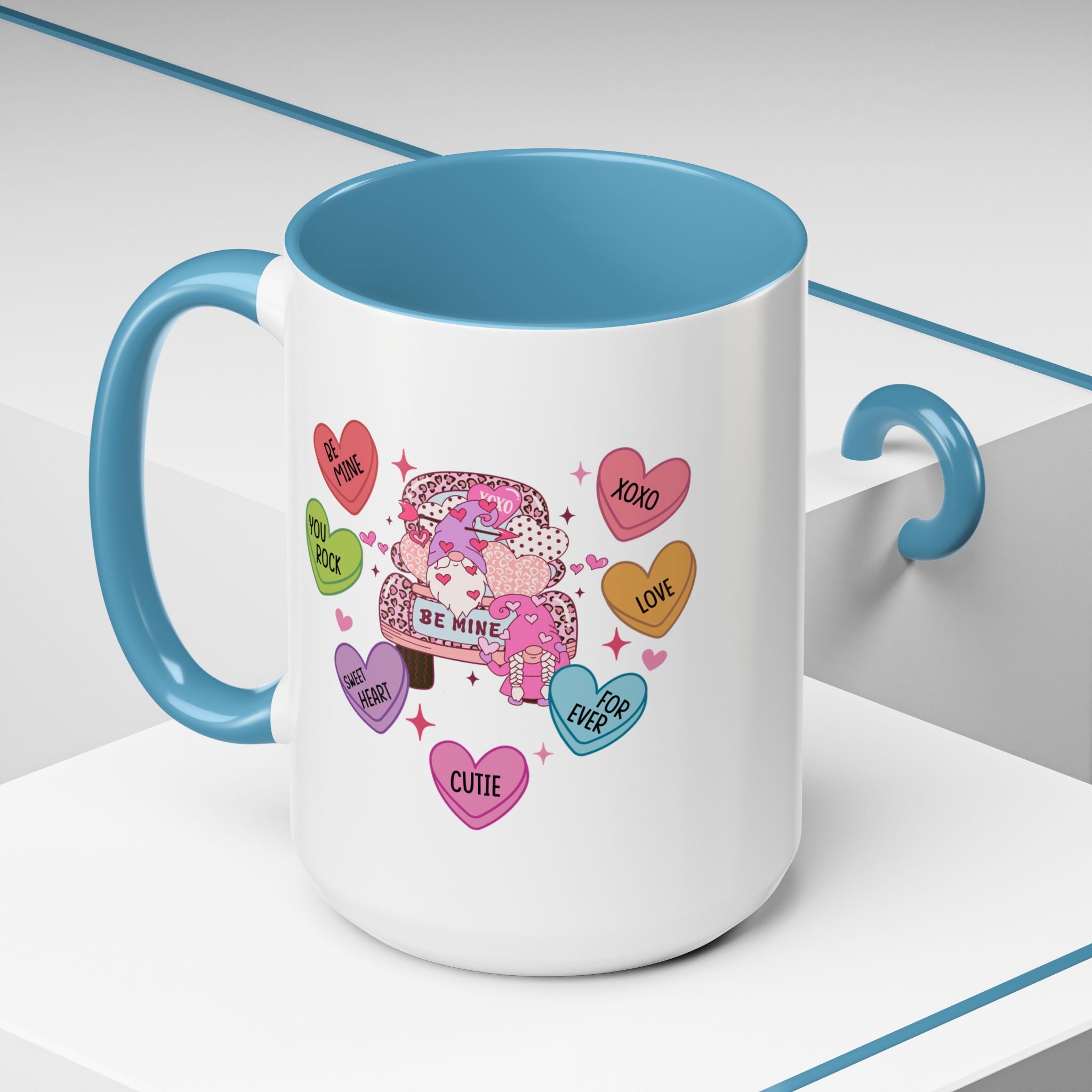 Candy Hearts Coffee Mug, Valentine's Conversation Hearts Mug, Valentines Day Coffee Mug, 15 oz 11 oz Mug, Pink Hearts Coffee Mug, Valentines Kitchen, Gift for Her