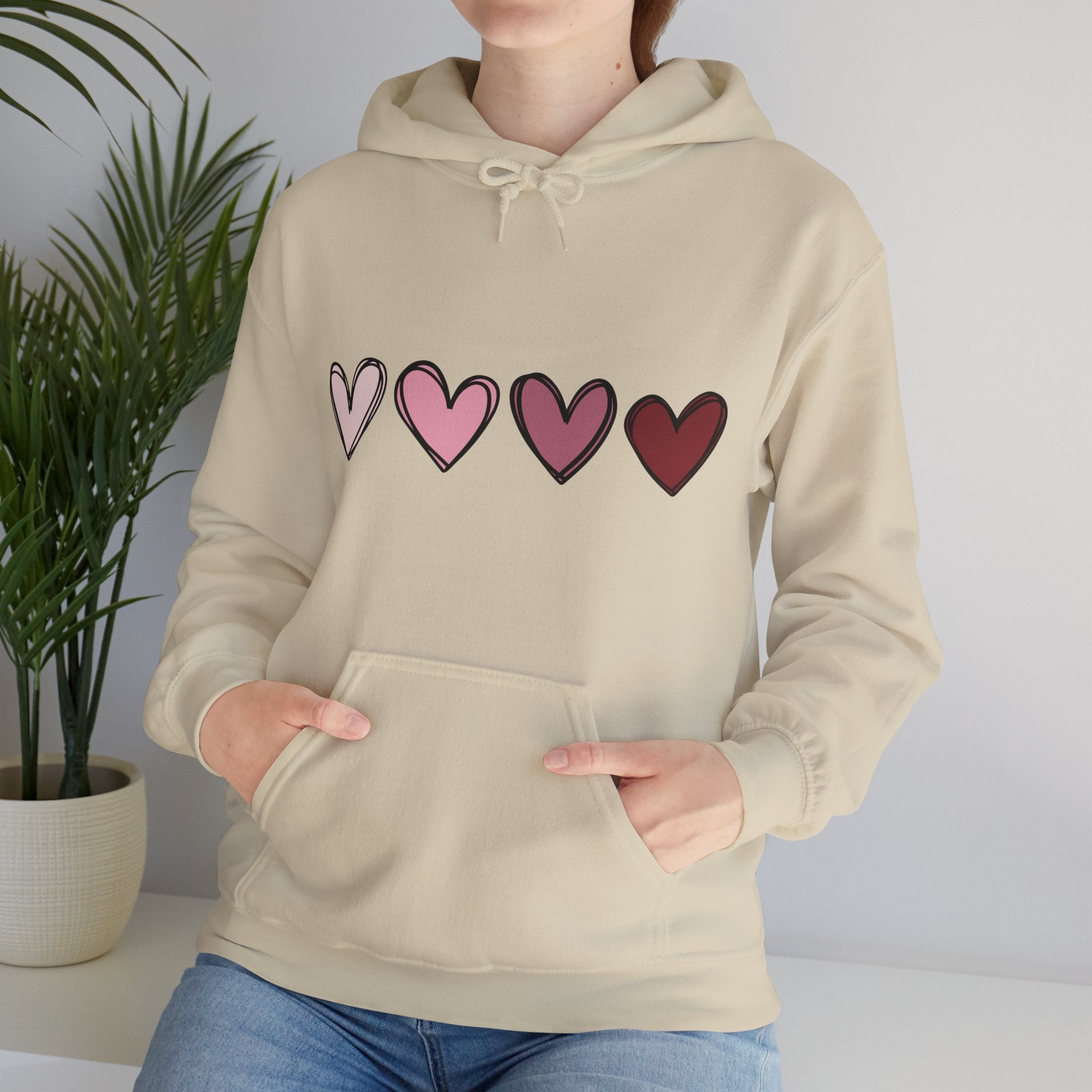 Valentine Double Heart Hoodie, Cute Valentine Hoodie, Valentine Sweatshirts, Vintage Valentine Hooded Sweatshirt, Valentine Pullover