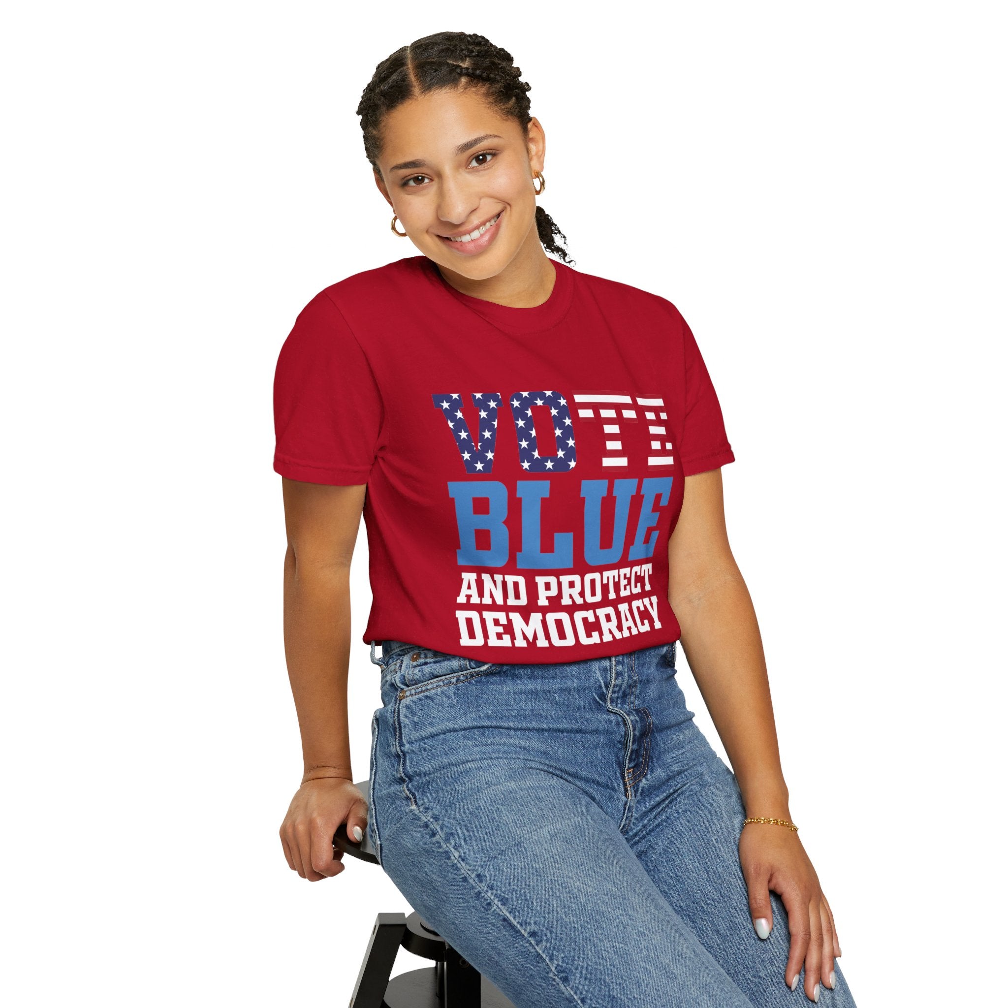 Vote Blue Save Democracy Premium T-Shirt, Democrat Shirt, Anti Trump Anti Fascist Shirt