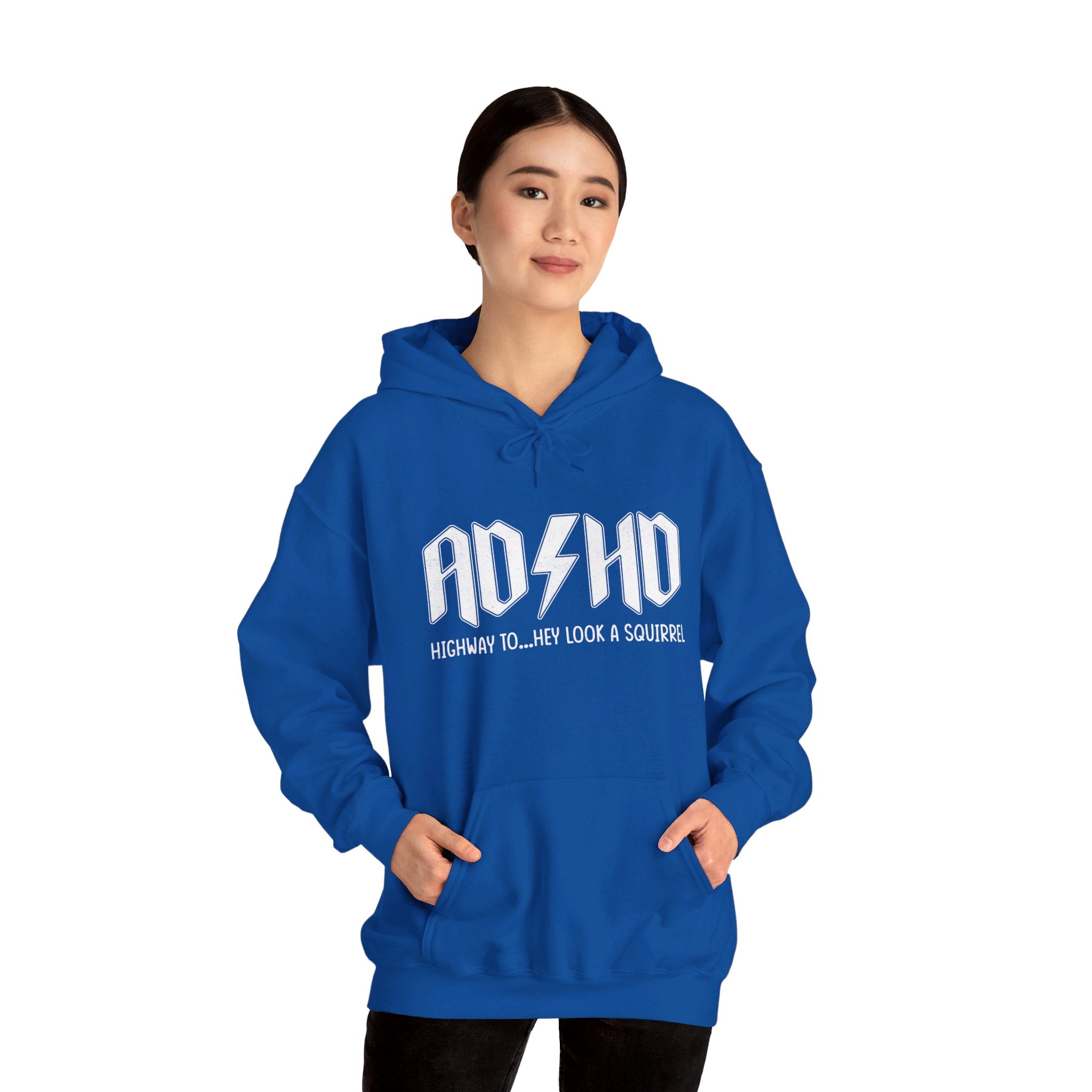 AD HD Highway to... Hey Look a Squirrel Hoodie, Funny Adhd Hoodie, Mental Health Hoodie, Motivational Hoodie, Cool Adhd Hoodie