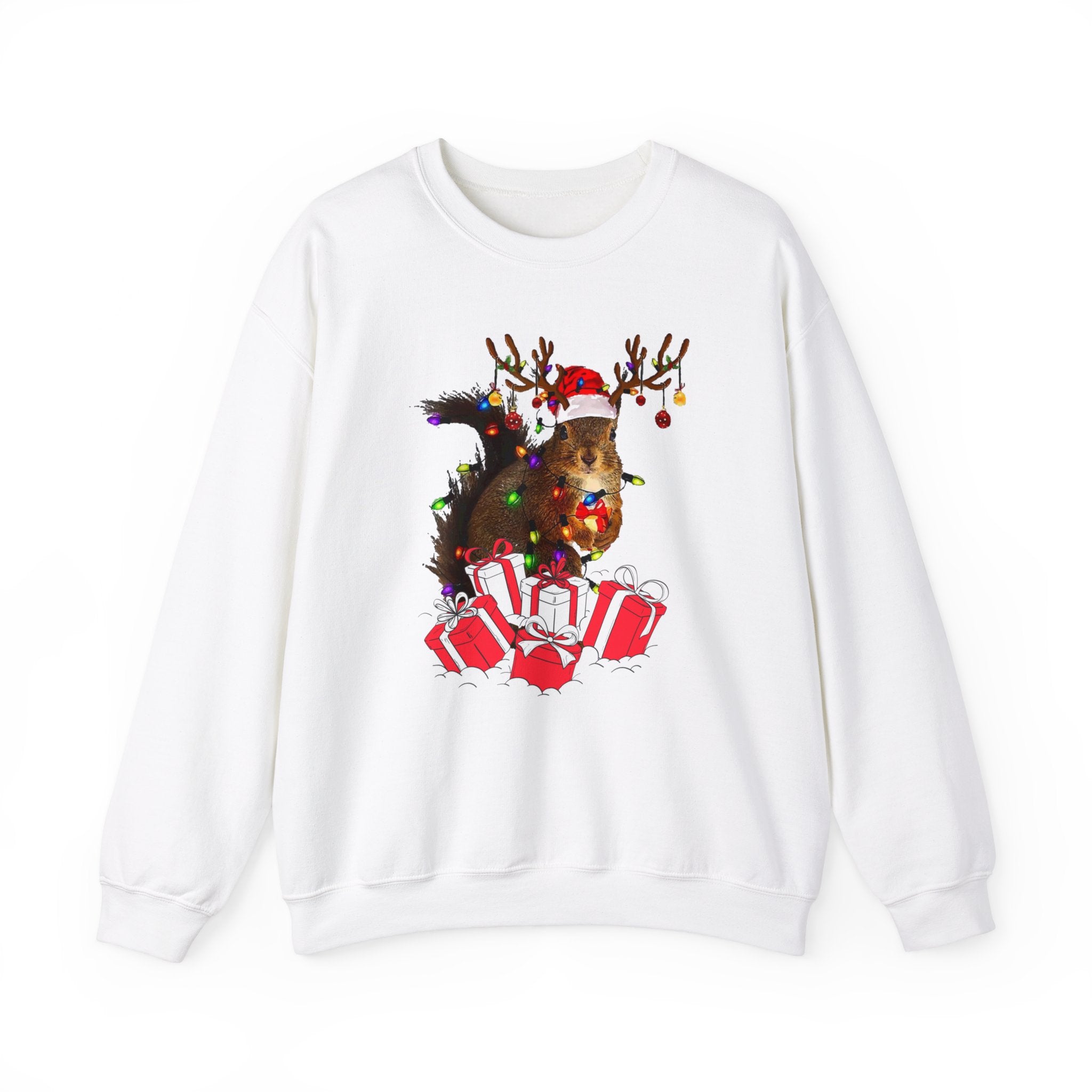 Christmas Squirrel Lights Sweatshirt, Christmas Sweatshirt, Funny Christmas Sweat, Christmas Gift Sweater, Holiday Crewneck