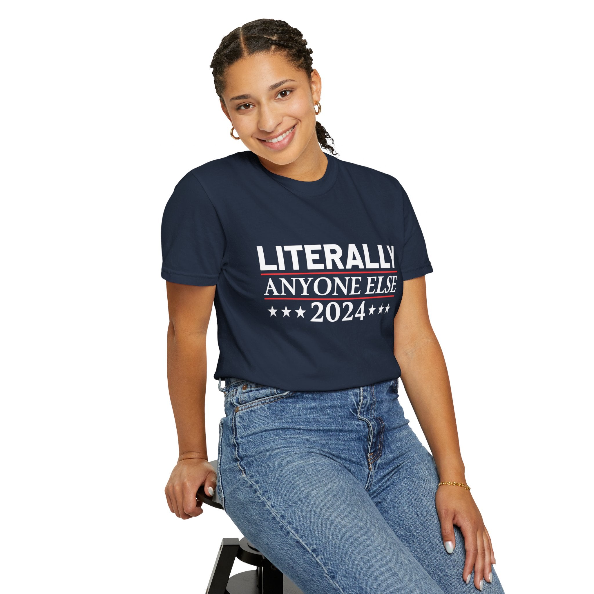 UNIDAZE Literally Anyone Else2024-Funny Political Shirt, Election 2024 Shirt, Funny Political Gifts, Republican Shirt, Anti Democrat Shirt, Patriot Shirt Printify 4th of July shirt 4th of July Shirts American Flag Shirt Anti Democrat Shirt Conservative Shirt Cotton Crew neck DTG election 2024 shirt Freedom Shirt Funny Election Men's Clothing Oversized Patriotic Shirt Political Shirts President Election Republican Shirt T-shirts TikTok Unisex vote 2024 shirt Women's Clothing