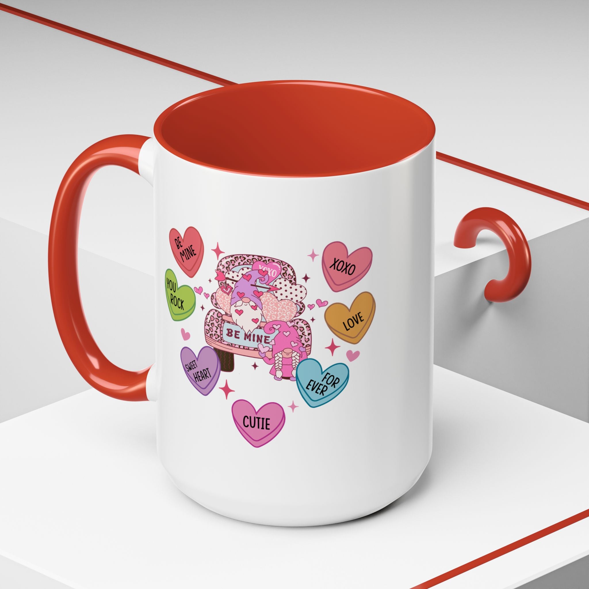 Candy Hearts Coffee Mug, Valentine's Conversation Hearts Mug, Valentines Day Coffee Mug, 15 oz 11 oz Mug, Pink Hearts Coffee Mug, Valentines Kitchen, Gift for Her