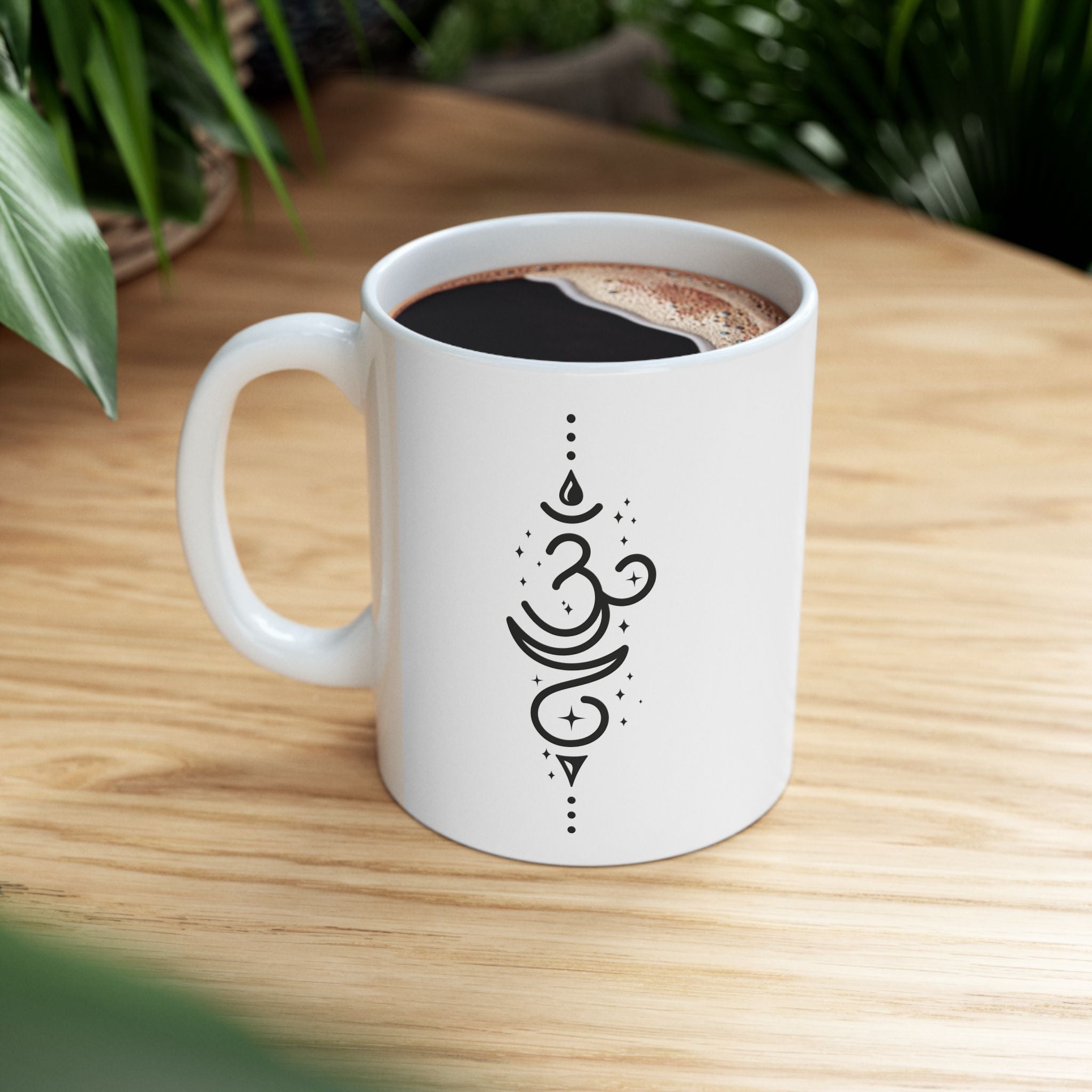 Om Coffee Mug, Breath Mug, Sanskrit Coffee Cup, Zen Mug, Yoga Mug, Yogi Gift