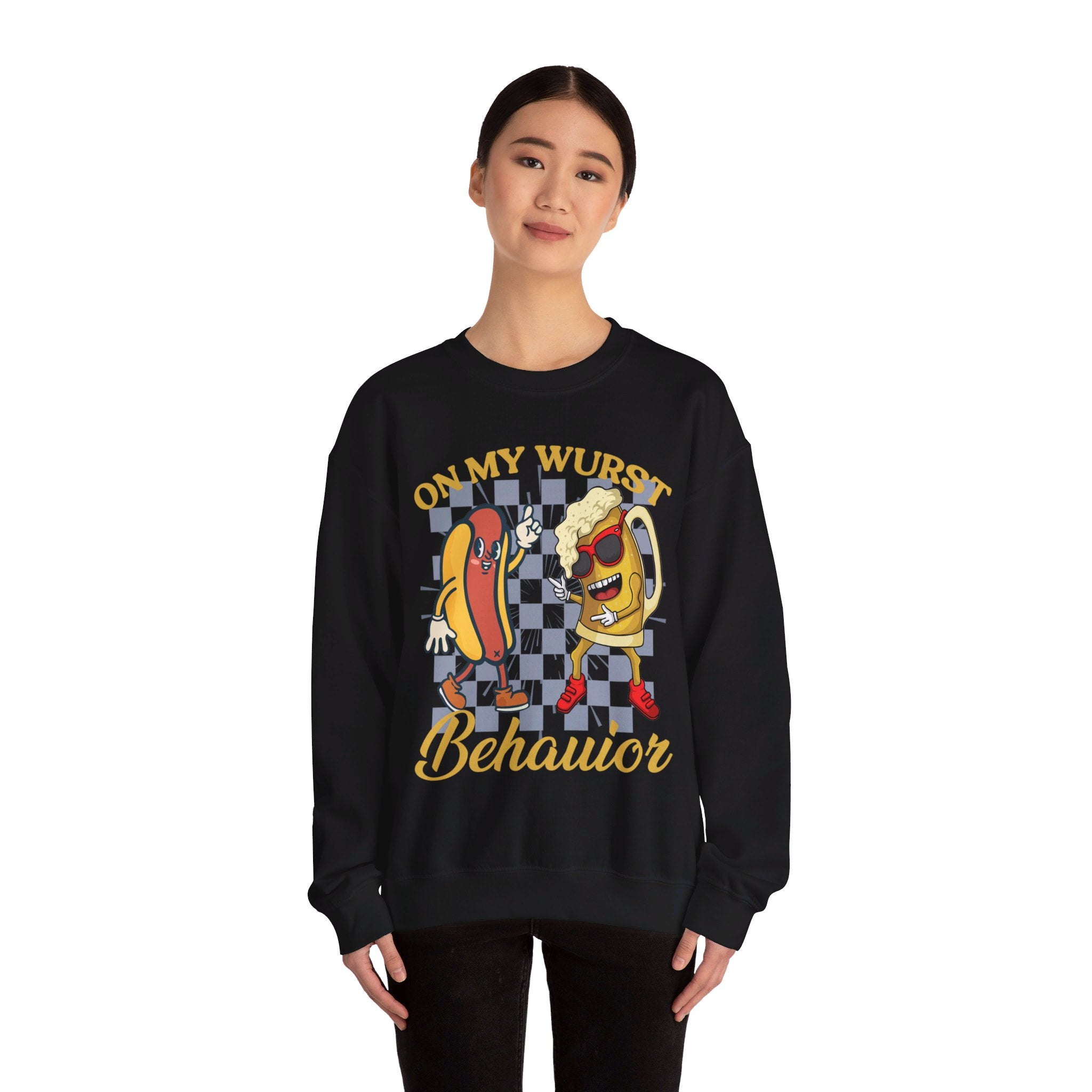 Funny Oktoberfest Sweatshirt, Wurst Behavior Schnitzel Faced Sweater, Group Drinking Shirts, Oktoberfest Shirts