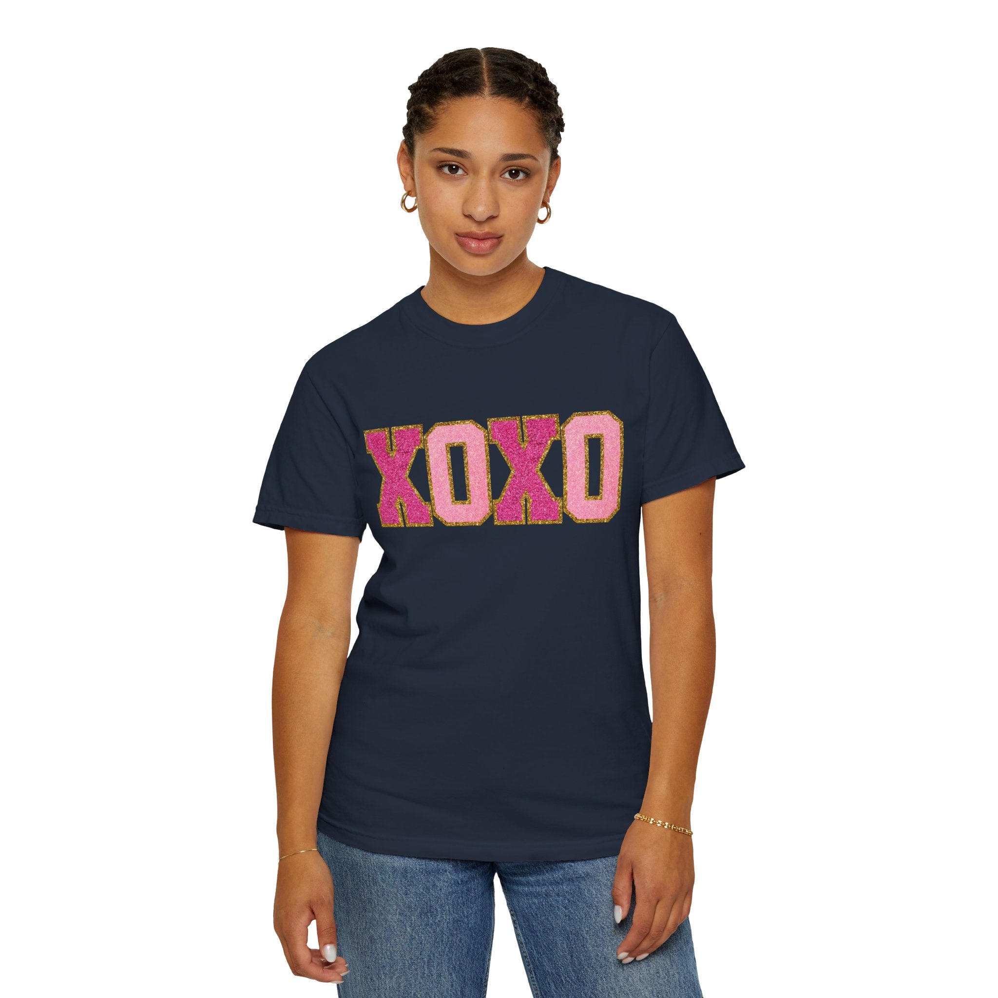 XOXO Valentine's Day Shirt, Faux Chenille Hugs and Kisses TShirt, Girlfriend Valentine Gift, Valentines Day Gift for Her, Love Wins Shirt