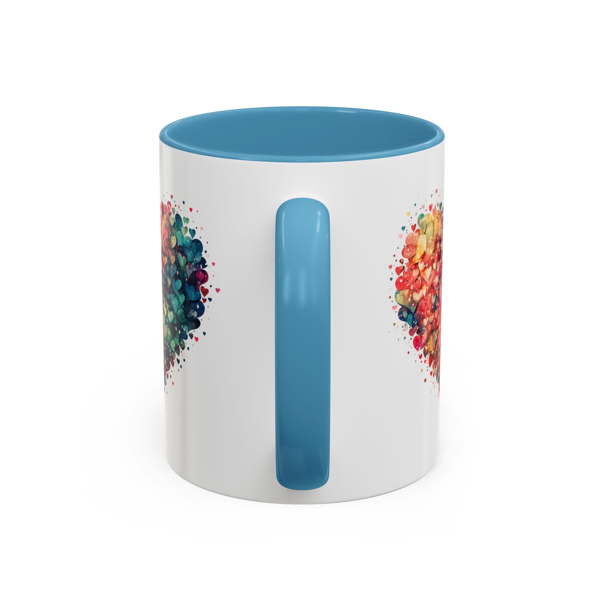 Watercolor Heart Coffee Mug, Heart Mug, Two-Tone Coffee Mugs, 11oz & 15oz Mug, Watercolor Heart Mug
