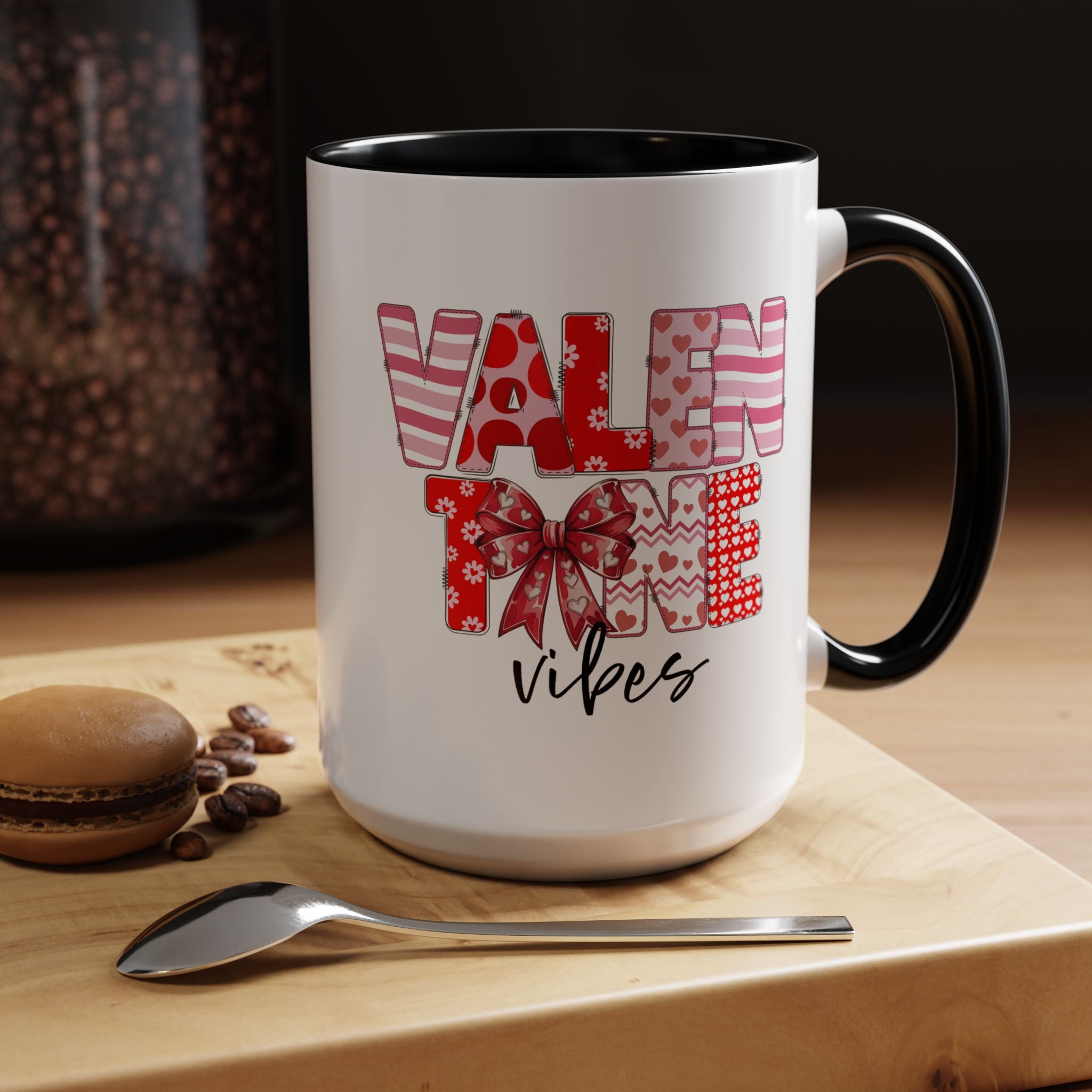 Valentine Vibes Coffee Mug, Coquette Valentine Vibes Mug, Brushstroke Valentine Coffee Cup, Gift For Her