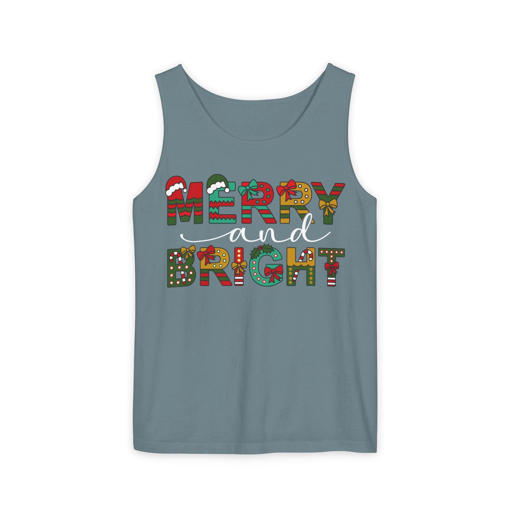 Merry and Bright Tank Top, Merry and Bright Christmas Tank Top, Holiday Shirt for Women, Unique Holiday Gift, Christmas Party Outfit, Xmas Shirts