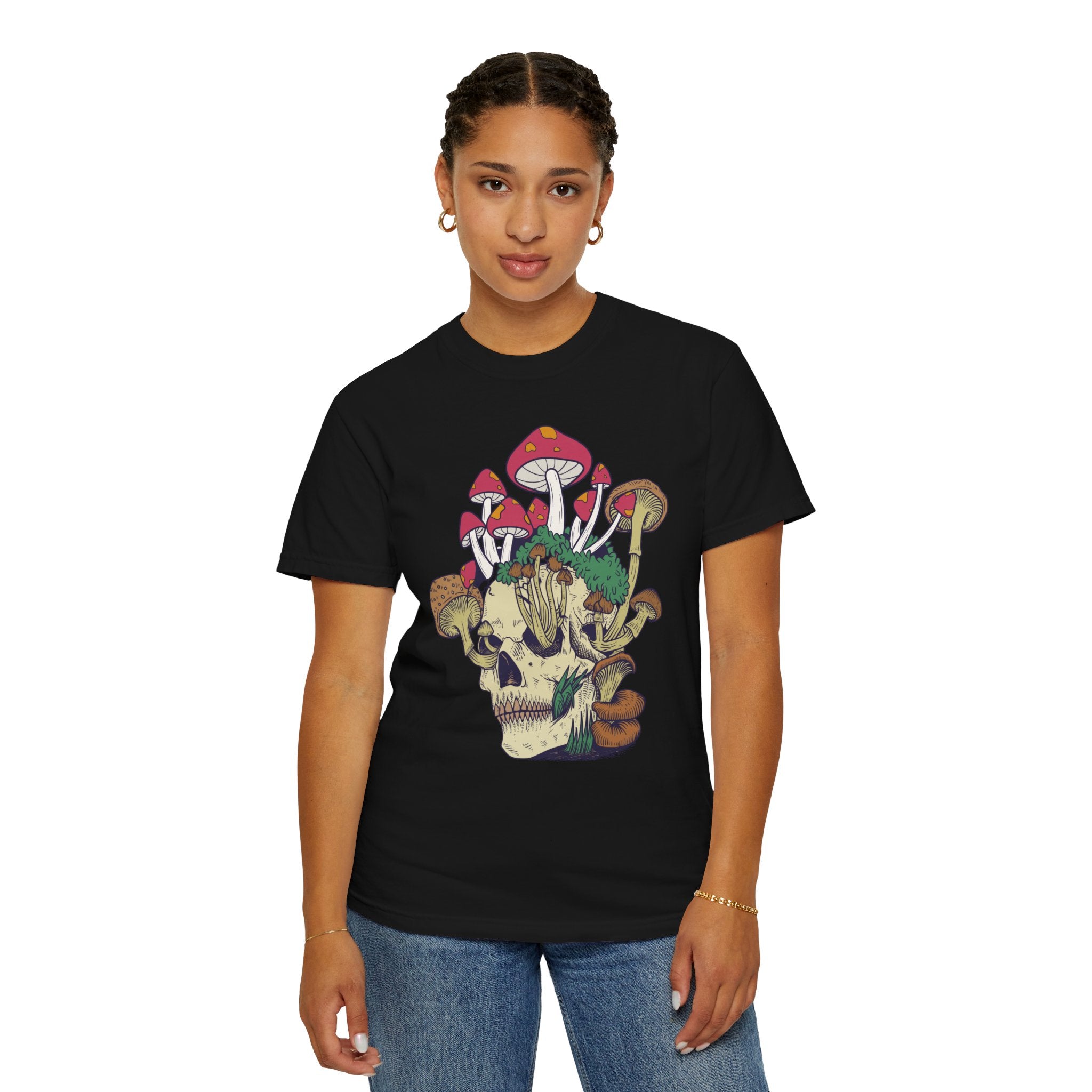 Mushroom Shirt, Skull Shirt, Skeleton Shirt, Mushroom Tshirt, Botanical Shirt, Cottagecore Shirt, Magic Mushroom, Skeleton Crewneck, Gardening Shirt