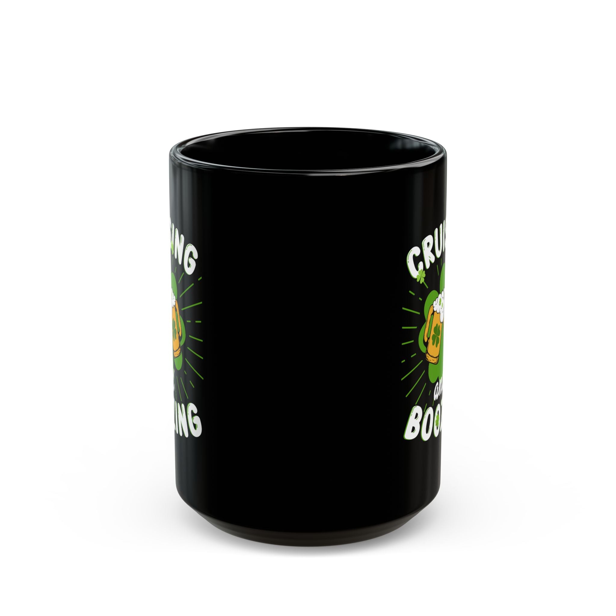 St. Patrick's Day Cruising and Boozing Drinking Black Coffee Mug