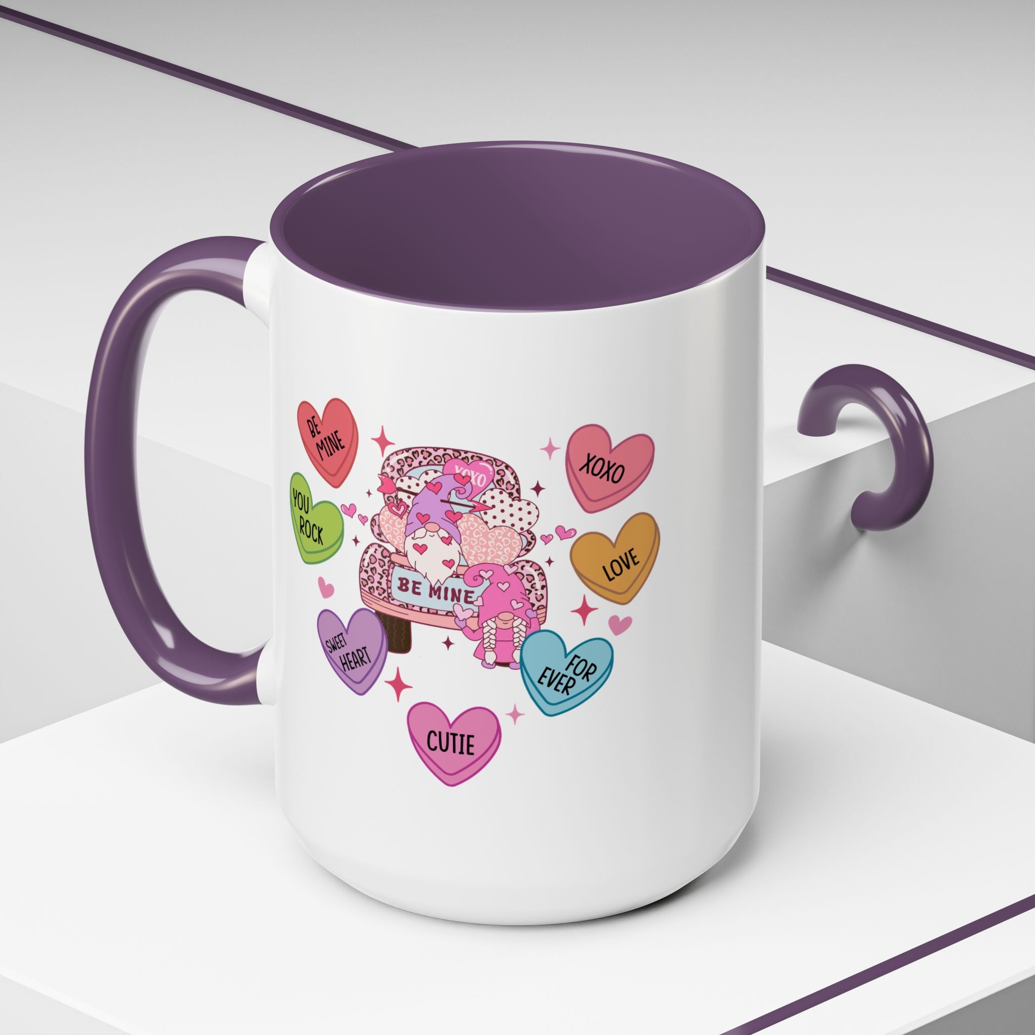 Candy Hearts Coffee Mug, Valentine's Conversation Hearts Mug, Valentines Day Coffee Mug, 15 oz 11 oz Mug, Pink Hearts Coffee Mug, Valentines Kitchen, Gift for Her