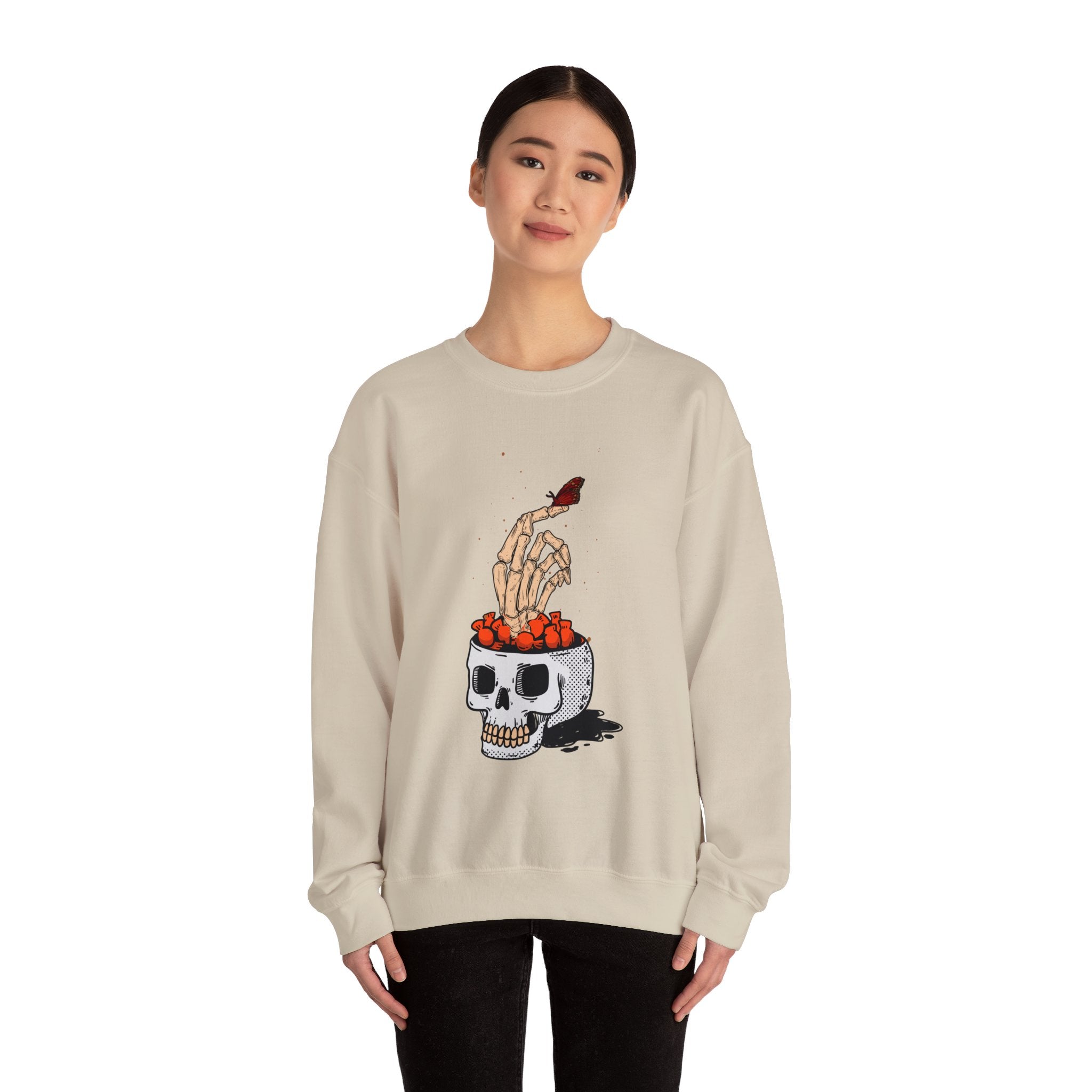 Skull skeleton hand halloween Sweatshirt, Skeleton Hand T-Shirt, Skeleton Shirt, Horror Gift, Skeleton Rock Tee, Rock and Roll Shirt