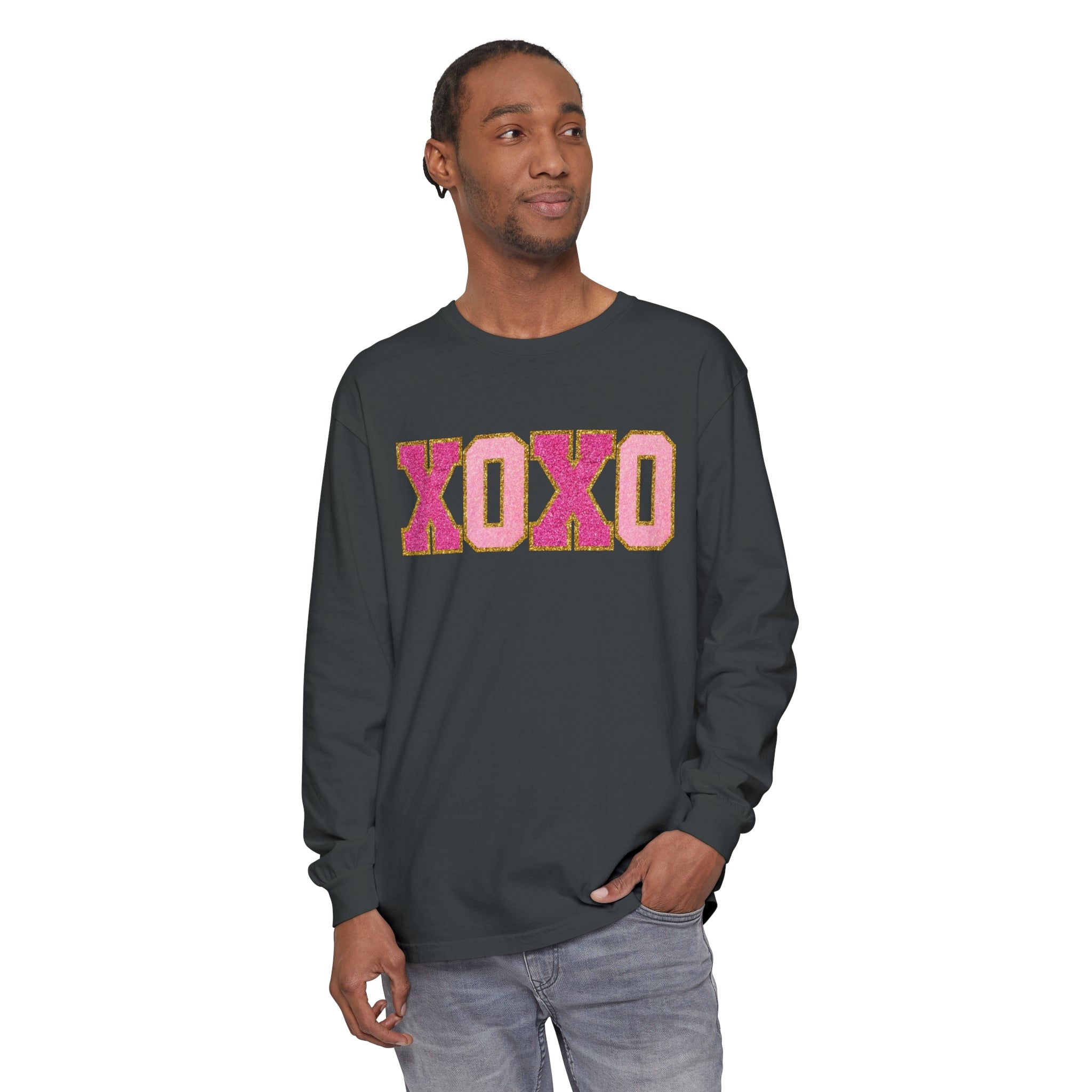 Long Sleeve XOXO Shirt, Valentines Day, Pink XOXO Long Sleeve, Valentines Day XOXO Hearts Shirt