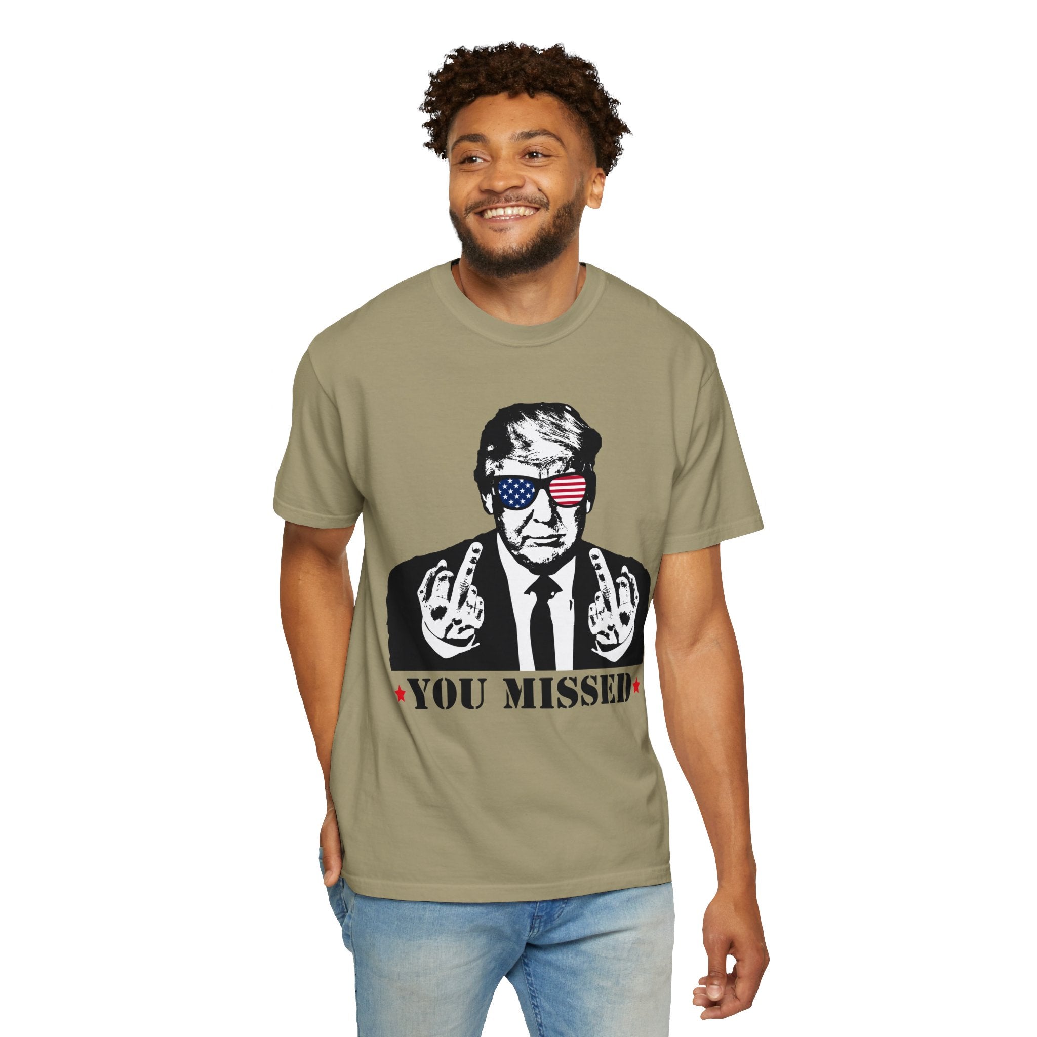 Trump Shirt, You Missed Trump Shirt, Assassination Attempt Trump T-Shirt, Middle Fingers Trump Tee, Presidential Election, Stand With Trump