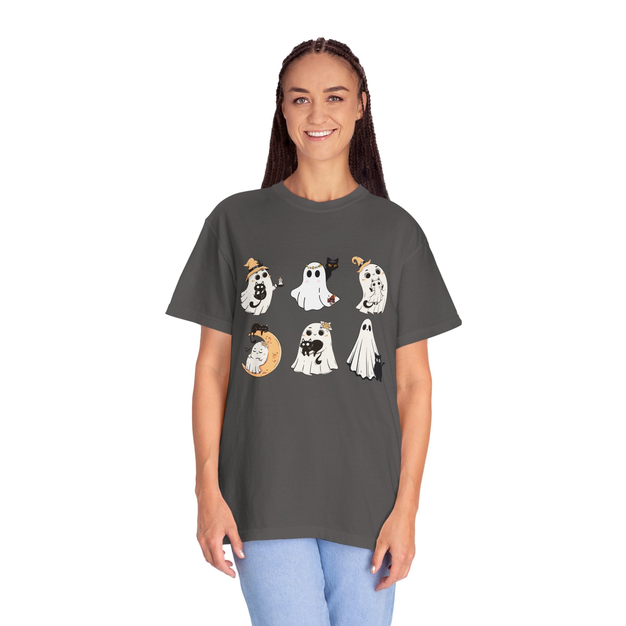 Cute Ghost Black Cats Halloween Shirt Ghost Cat Halloween Tee Cat Lover Gift Spooky Season Shirt Halloween Gift Cats Owner