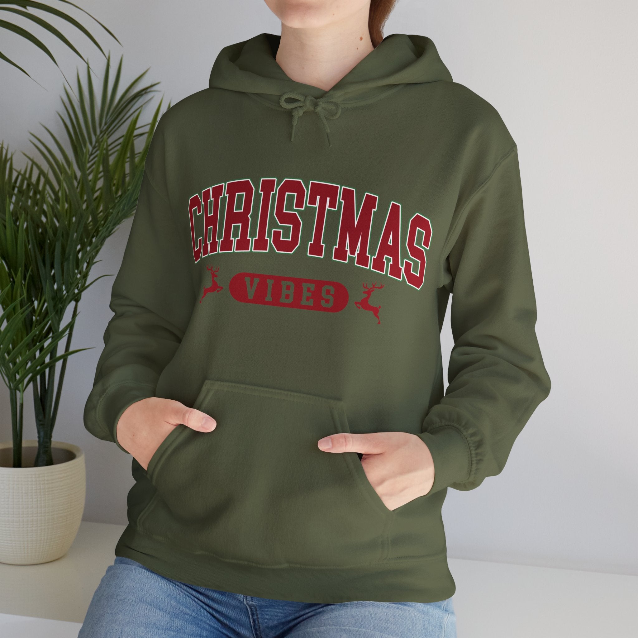 Retro Christmas Vibes Hoodie, Womens Christmas Hoodie, Holiday Sweater, Cute Christmas Hooded Sweatshirt, Christmas Gift, Winter Shirt